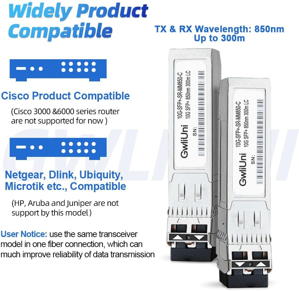 4PCS Multi-Mode 10G SFP+ Fiber Module Network Transceiver, SR Mm850Nm 300M, Duplex LC for Cisco, Netgear, Mikrotik, Ubiquity, Dlink Etc., image number 4