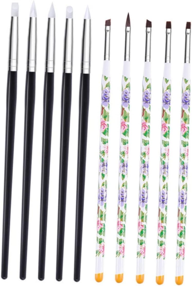 Baluue 10Pcs Nail Silicone Nail Liner and Painting Tools for Fine Detail Design Includes Silicone Pens for Manicure and Creations image number 3