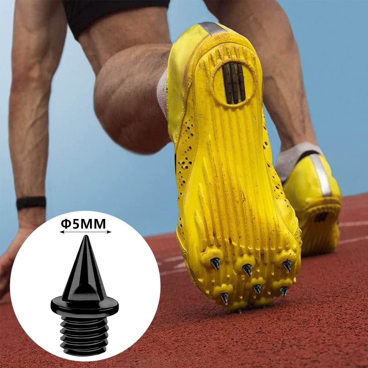 120Pcs Track Shoe Spikes 1/5 Inch Hard Steel Track Shoes Spikes Sturdy Anti-Rust Cross Country Spikes with Spike Wrench Replacements Spikes for Sports Running Sprinting High Jump image number 6