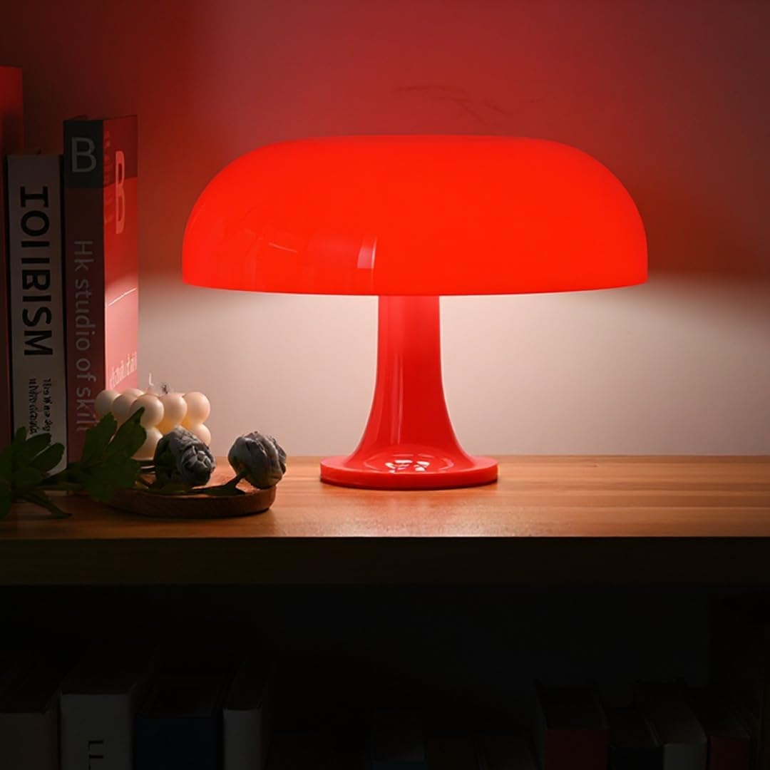Calming LED Bedside Lamp (Red) | Red Light Therapy | USB Desk Lamp | Remote Controlled | Cute Night Light for Kids | Timer Function | Soothing Decor Lighting | Clean Design image number 3