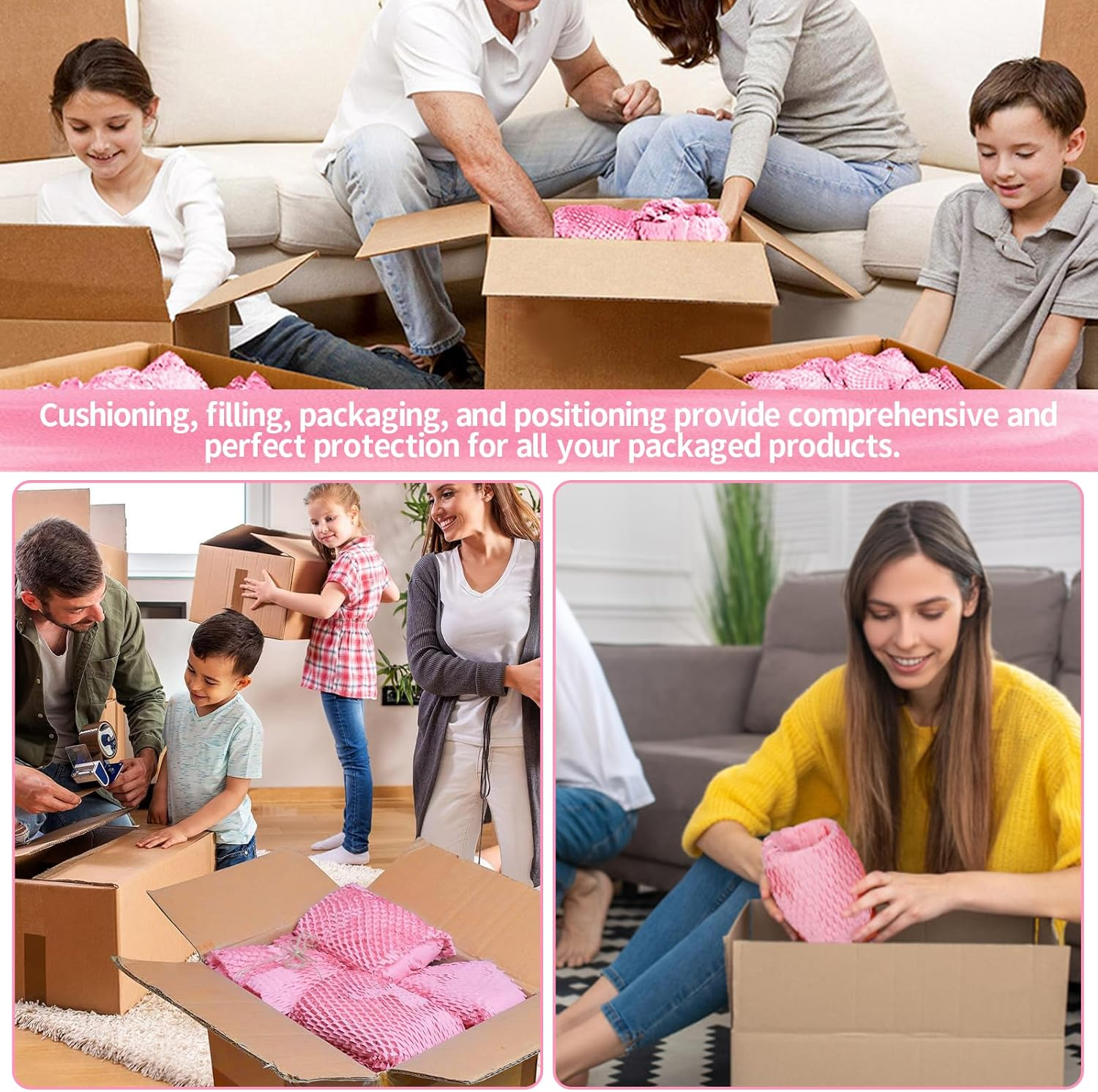 Gifts Wrapping Paper, Honeycomb Packing Paper, Recyclable Packing Paper, Green Wrap Packing Material, Recycled Cushioning Wrapping Roll, Honeycomb Eco-Friendly Packaging for Shipping/Packing (PK) image number 5