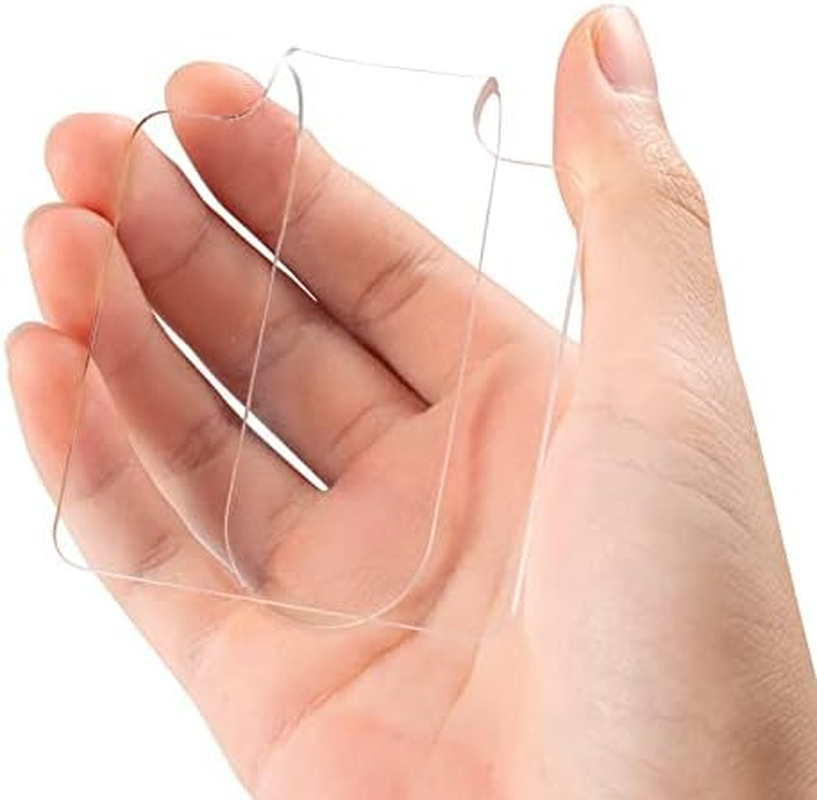 Aaphnue 2Pcs Makeup Hand-Held Palette Professional Clear Acrylic Mixing Tray Palette for Foundation Eyeshadow Powders Cosmetics Nail Art Manicure