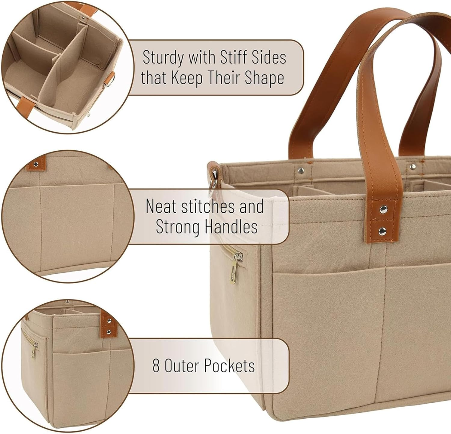 Felt Diaper Bag | Nappy Caddy | Baby Caddy | Nappy Caddy Organizer | Baby Diaper Organizer Bag | Baby Nursery Storage Bag | Diaper & Milk Bag Bag | Multi-Pocket Baby Clothes Bag for Travel & Outing