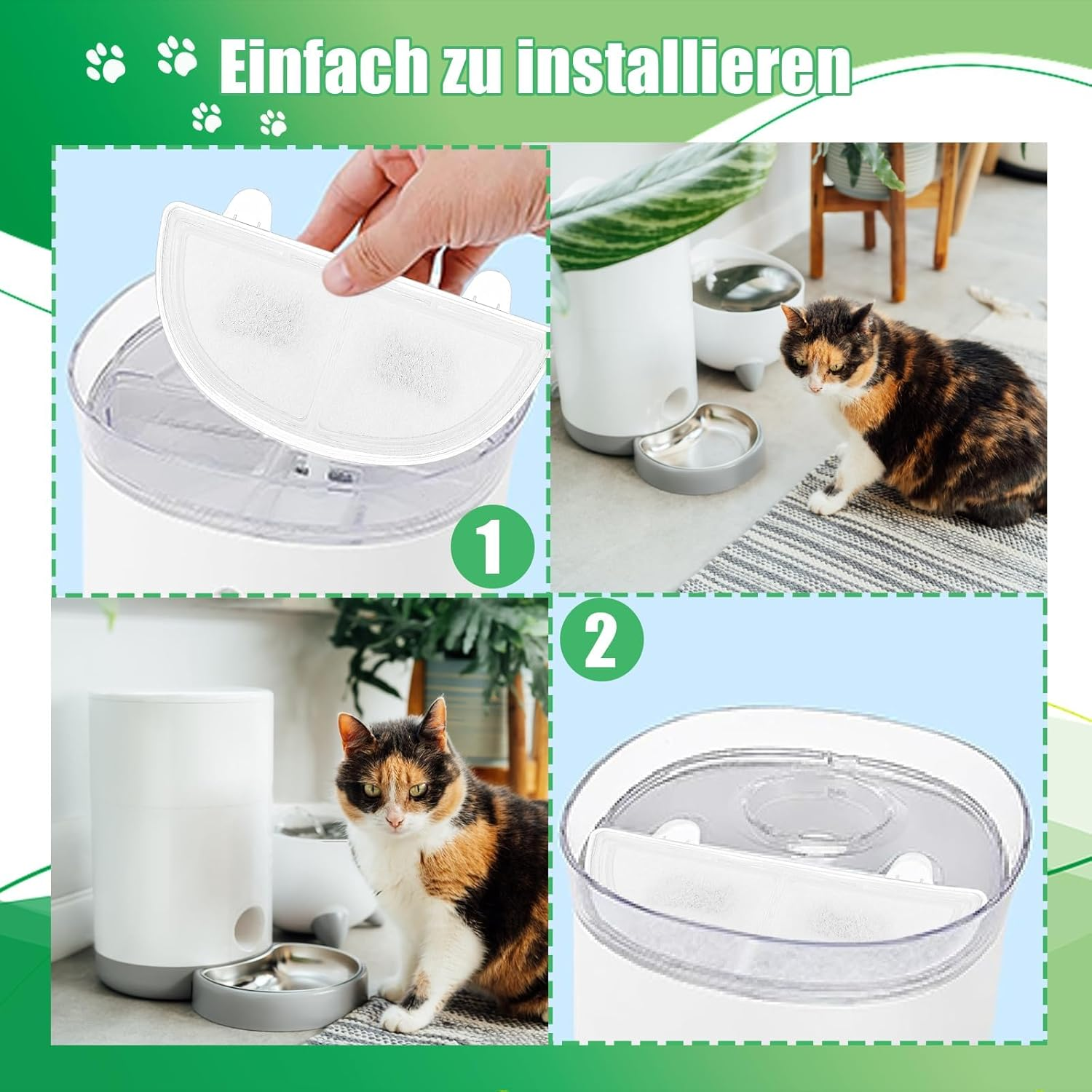 Pack of 3 Cat Fountain Filter Cat Fountain, Multiple Filtering Activated Carbon Drinking Fountain for Cats Cat Fountain Wireless Cat Fountain for Cats Drinking Fountain for Dogs
