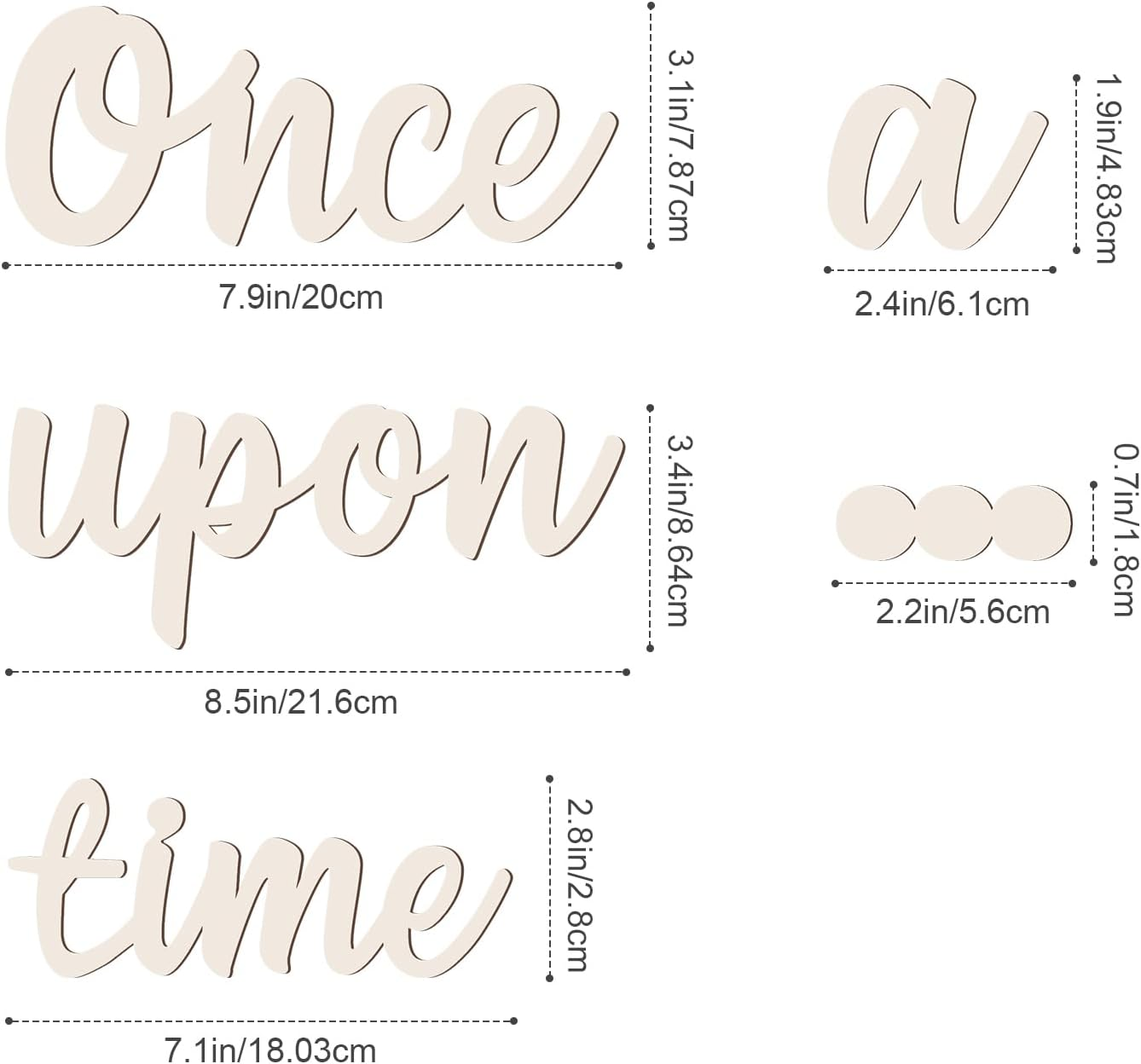 Once upon a Time Sign for Nursery, Wooden Once upon a Time Wall Decor Nursery Sign Wood Word Wall Decor Plaque for Reading Library Corner Nook Kids Room Bookshelf Home D&eacute;cor DIY Decoration image number 6