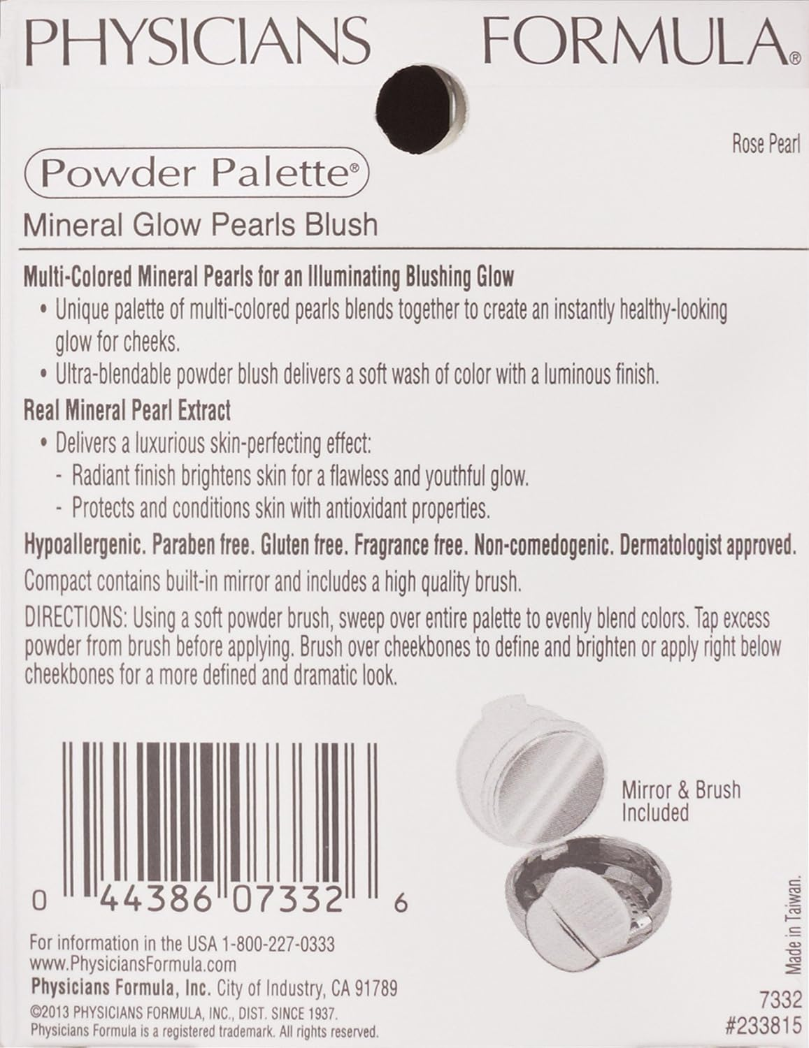 Physicians Formula Powder Palette Mineral Glow Pearls Blush, Rose Pearl, 0.15 Oz. image number 6