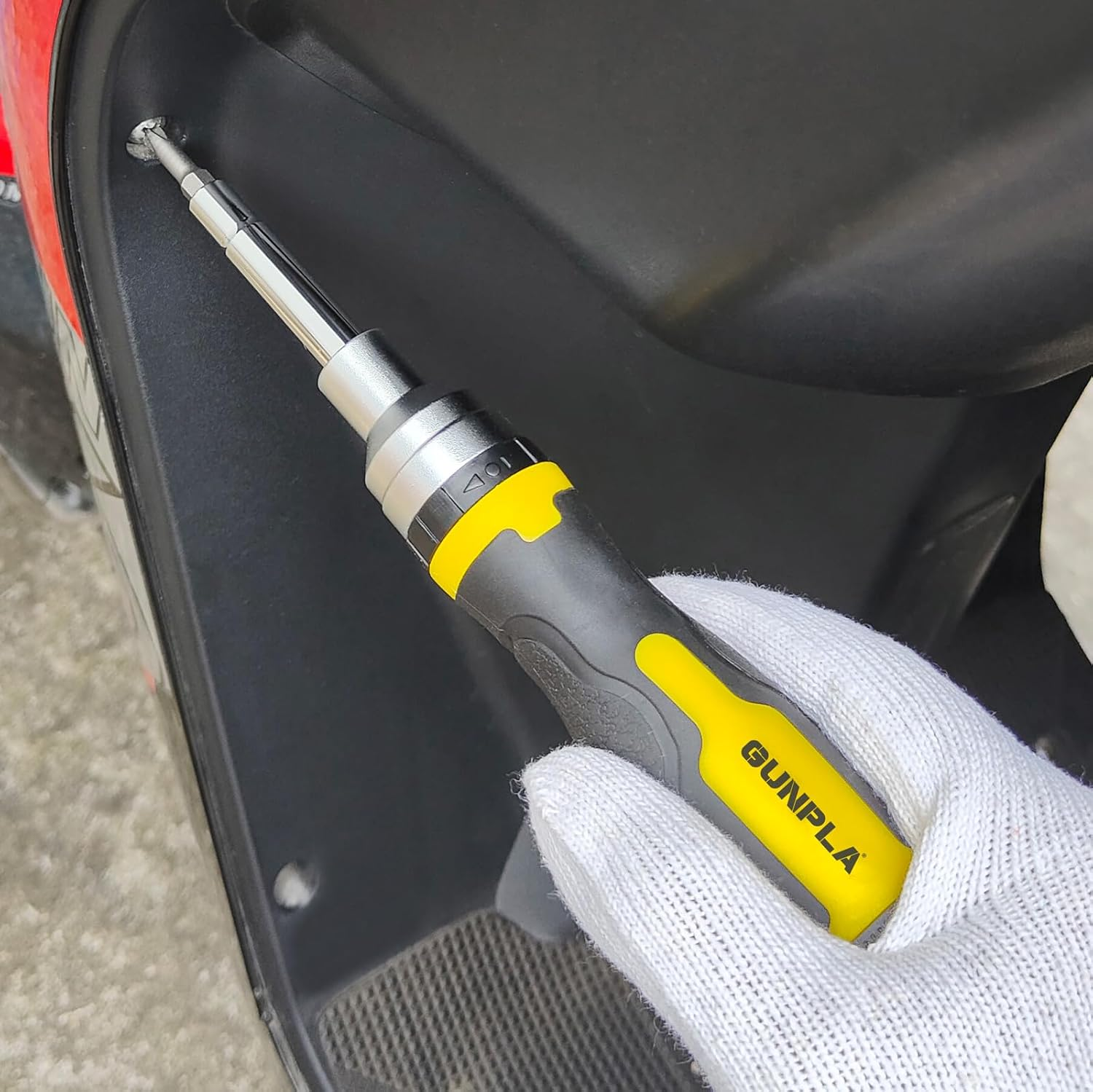 Gunpla 16Pcs Ratchet Screwdriver Set, Double End Ratcheting Torx Phillips Hex Bits Screwdrivers Heavy Duty Chrome Vanadium Steel Cr-V TPR Plastic Ergonomic Handle &ndash; Multi Bit Tool Kit image number 3