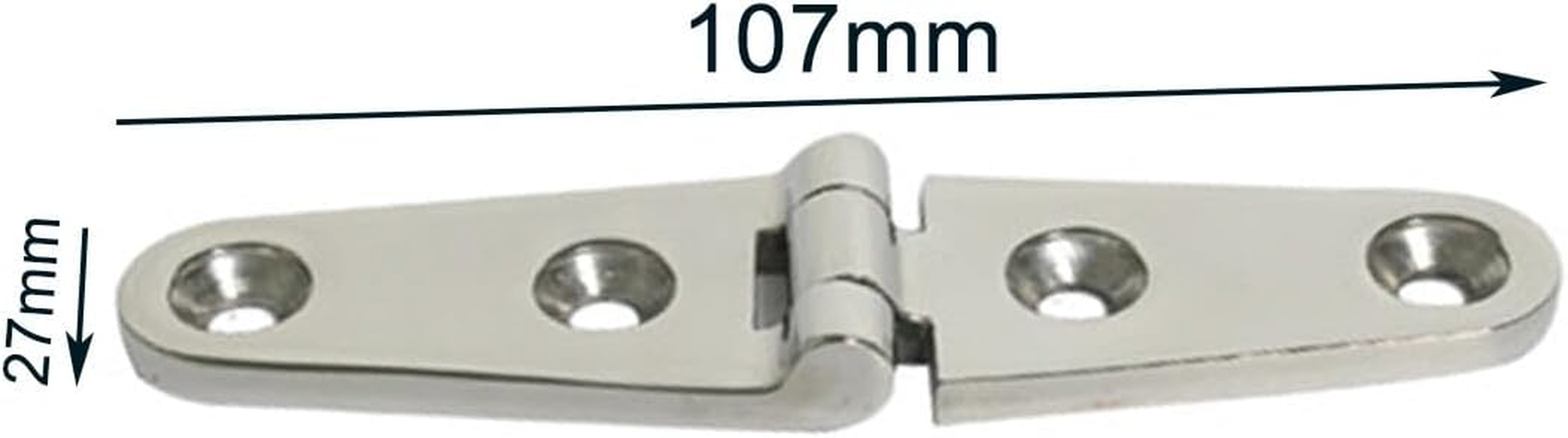Ariv Hommey Marine Grade Boat Hinge 2 Pieces, 103 X 27MM 316 Stainless Steel Boat Casting Cabin Door Hatch Hinge, Door Hatch Stainless Steel Hinge Mount for Lids, Compartments and Doors image number 1