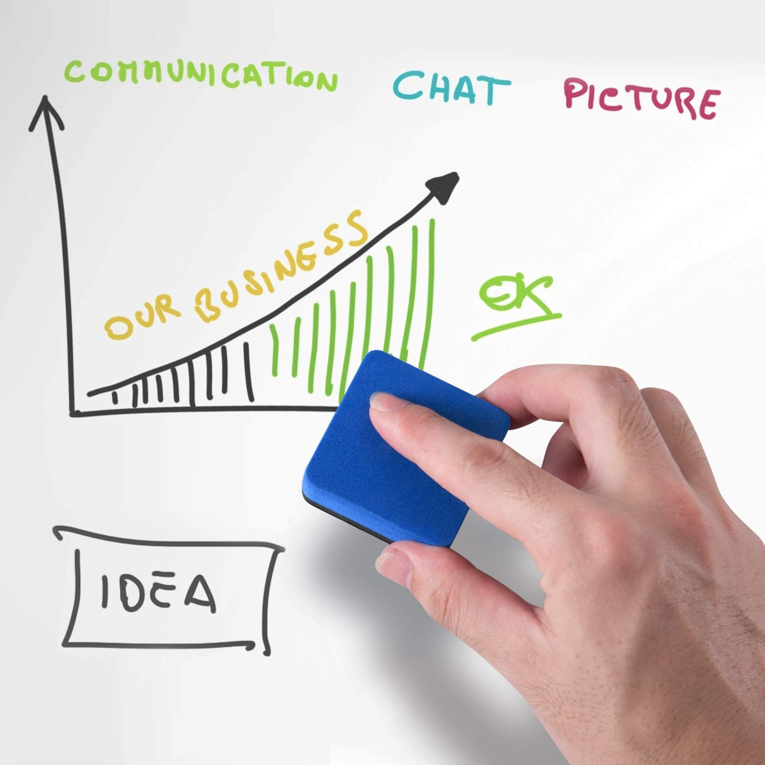 Dry Erase Erasers, Eeoyu 40 Pack Magnetic Whiteboard Dry Erasers Chalkboard Cleaner Wiper for Kids and Classroom Teacher Supplies Home and Office, Blue image number 3