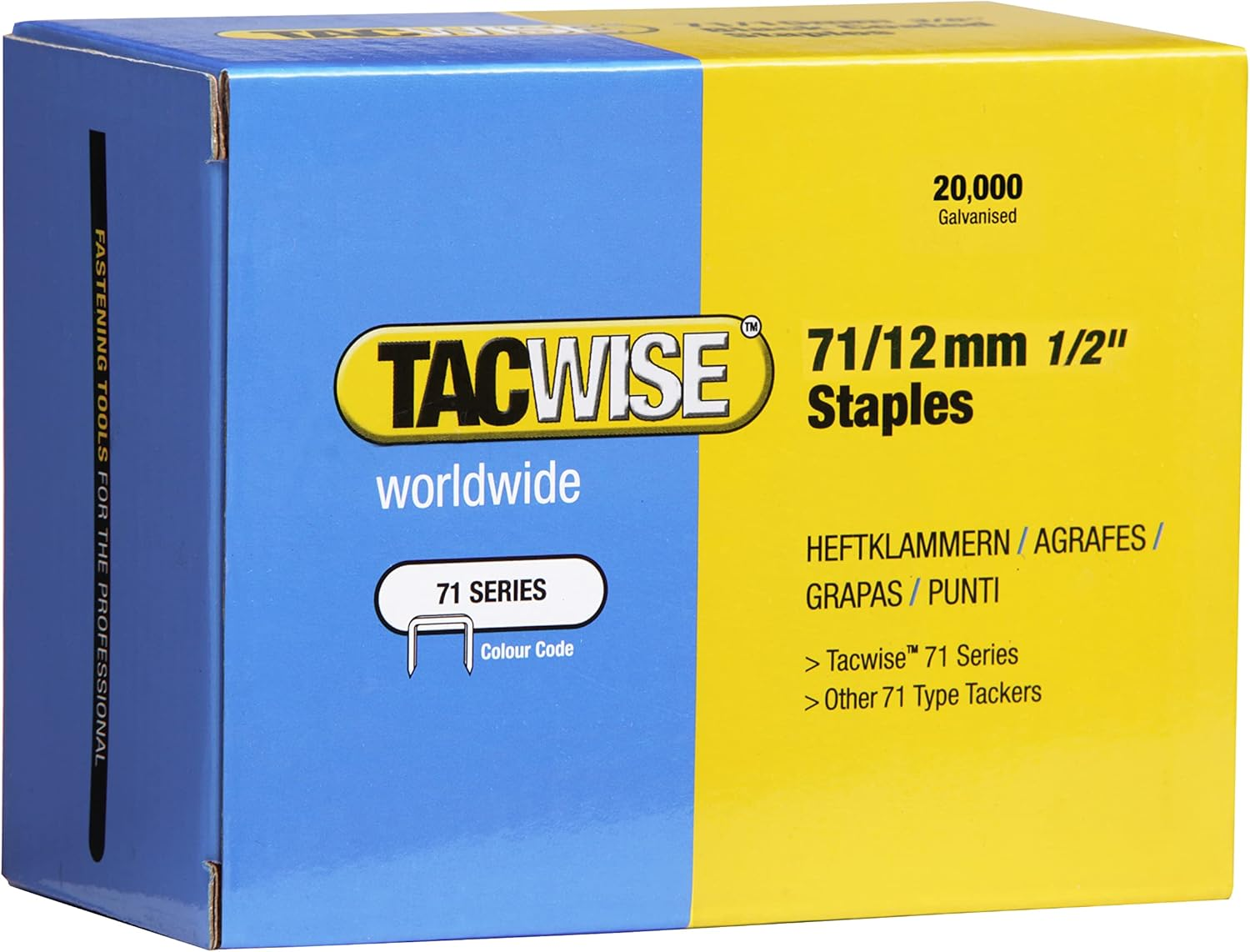 Tacwise 0370 Type 71/12 Mm Galvanised Upholstery Staples, Pack of 20,000