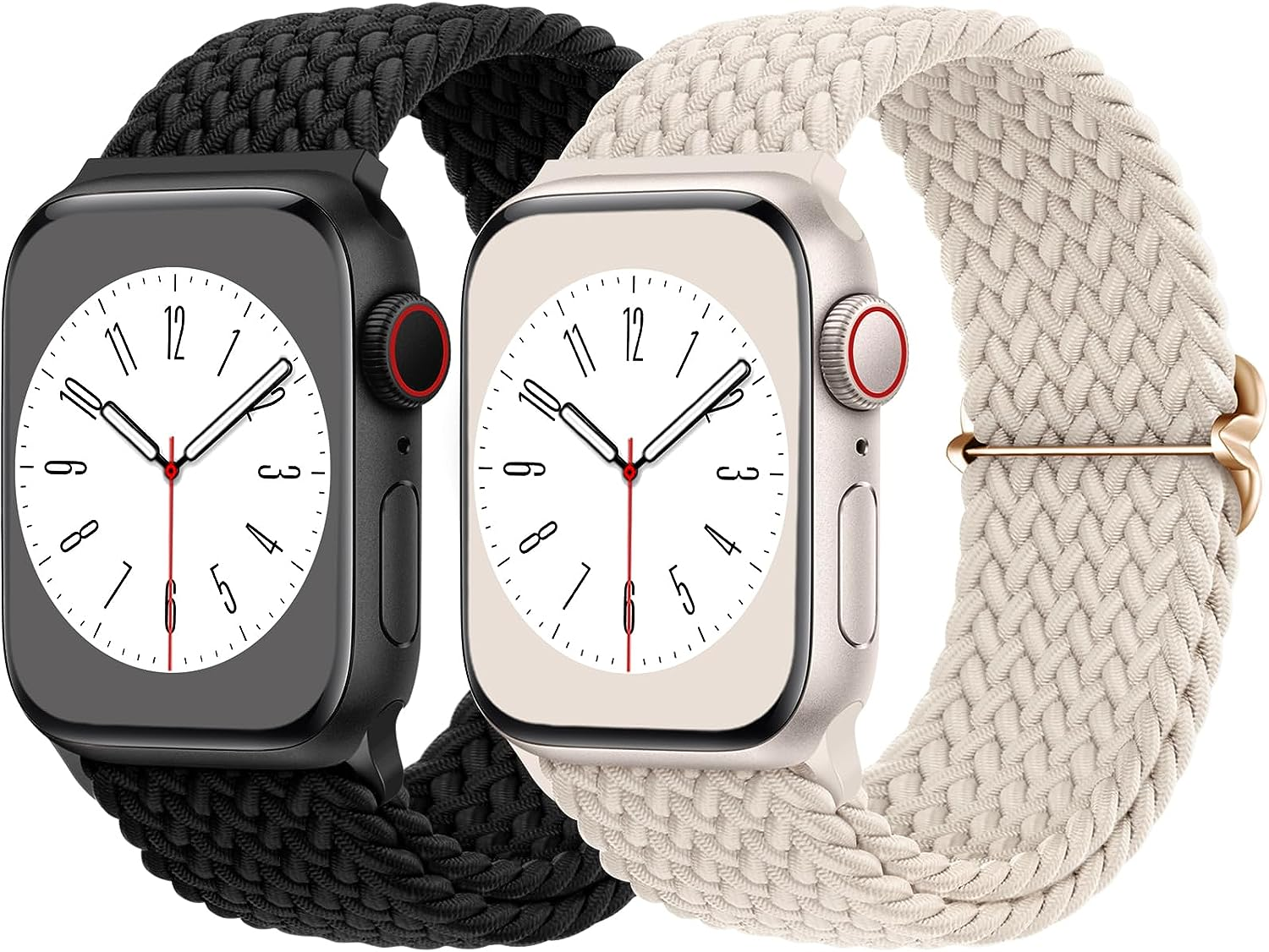 2 Pack Braided Solo Loop for Apple Watch Band 38Mm 40Mm 41Mm 42Mm 44Mm 46Mm 45Mm 49Mm for Women Men, Adjustable Sport Strap Stretchy Bands for Iwatch Series 11 10 9 8 7 6 5 4 SE Ultra 3 2 1
