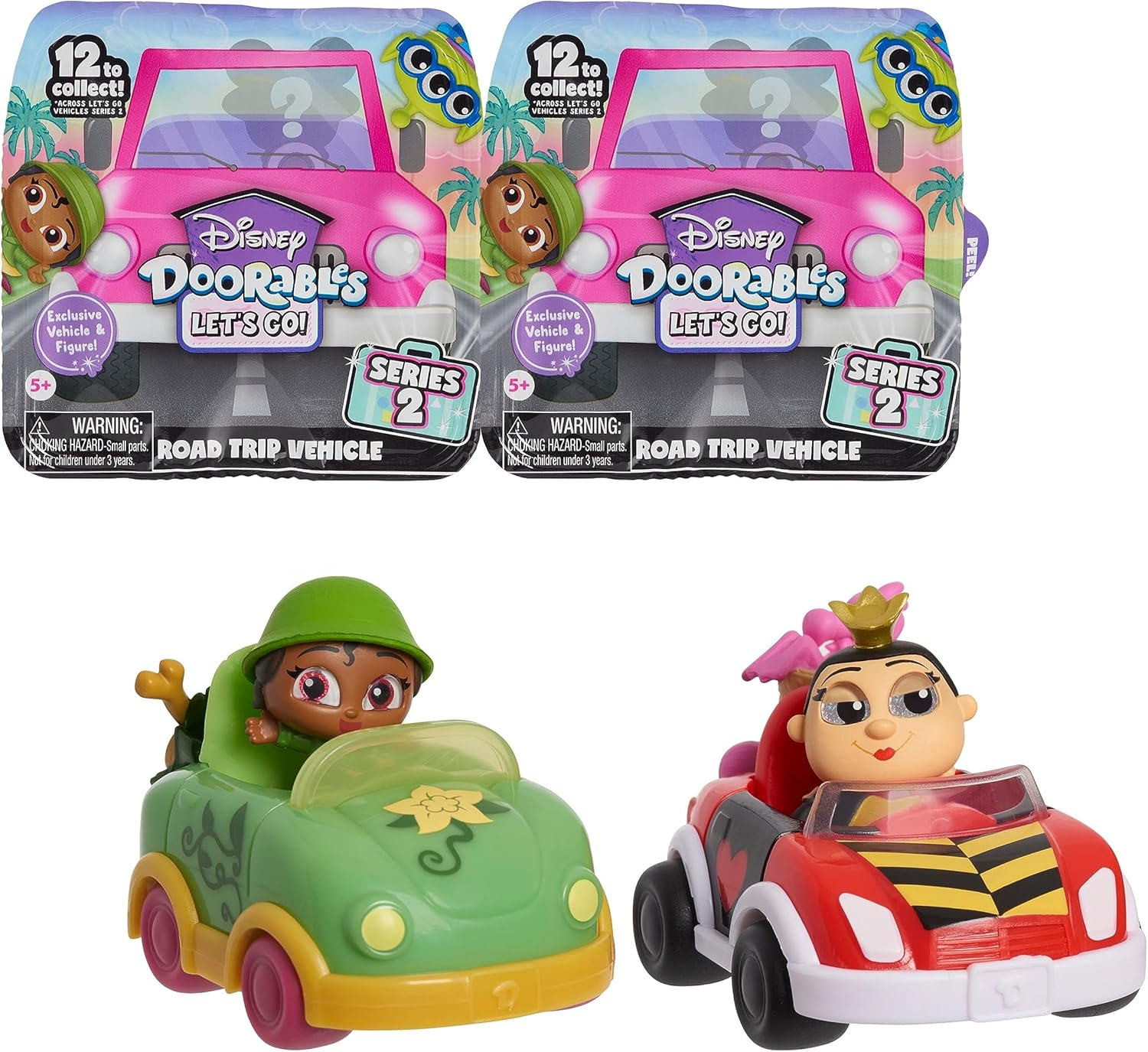 DOORABLES Disney New Let&rsquo;S Go Vehicles 2-Pack, Collectible Figure and Vehicle Set, Styles May Vary, Officially Licensed Kids Toys for Ages 5 Up, Gifts and Presents, Amazon Exclusive image number 2
