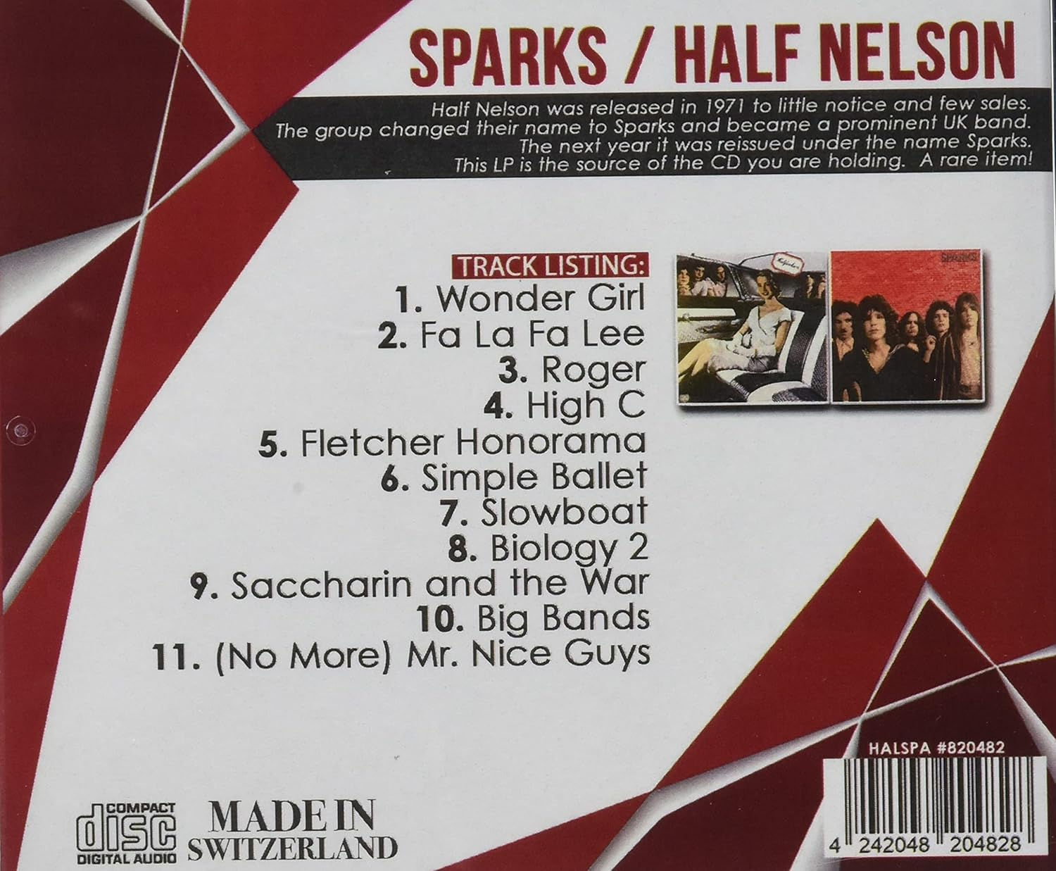 Sparks / Half Nelson - Early Lp image number 2