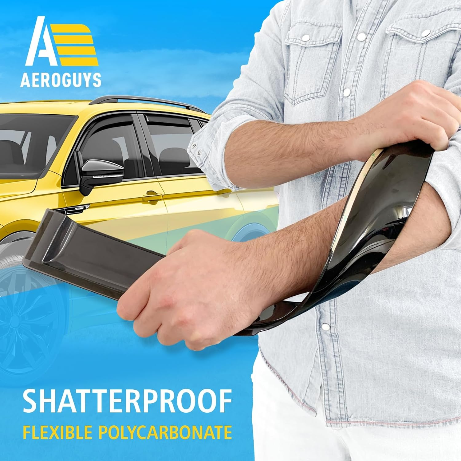 Extra Durable Window Deflectors In-Channel Window Visors Rain Guards Fit for Volkswagen (VW) Tiguan 2018-2025, Sun Visors, Wind Ventvisors, Vent Shades, Exterior Car Accessories - 4 Pcs. AG0221 image number 4