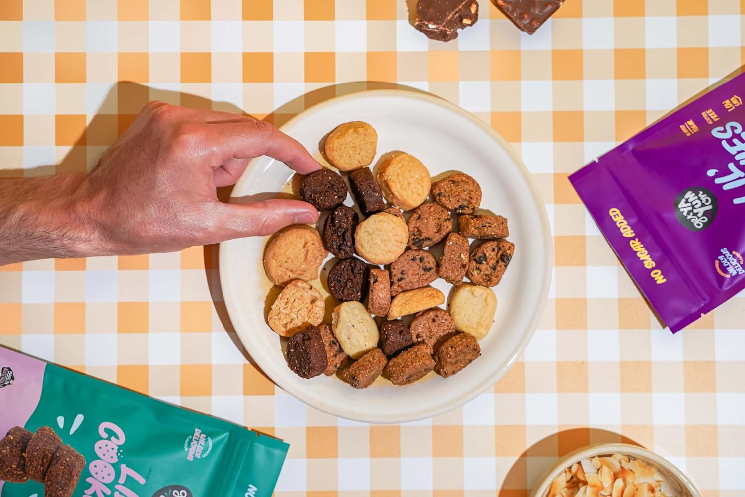 GET YA YUM on - SUGAR FREE PEANUT BUTTER CHOC CHIP COOKIES - NO SUGAR ADDED, GLUTEN FREE, LOW CARB, HOMEBAKED FLAVOUR VALUE PACK 220G image number 3