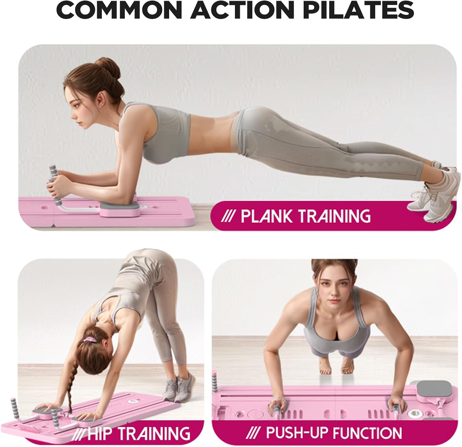 Foldable Pilates Reformer with Resistance Bands & Timer - Home Pilates Machine with Handles, Knee Pad & Compact Design, Professional Pilates Equipment for Women image number 5