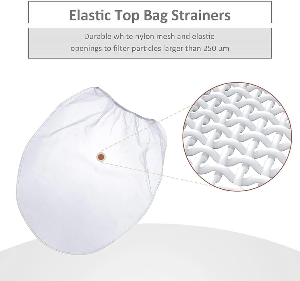 10 Pcs 5 Gallon Paint Strainer Bags, Elastic Top Opening,White Fine Mesh Filter Bag, Disposable Bag,Bucket Strainer Hydroponic Paint Filter Bag,For Use with Paint Guns and Sprayers image number 2