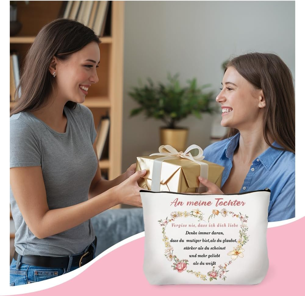 Touching Gift for My Daughter, Birthday Gift for Daughters, Christmas Gifts for My Daughters, Cosmetic Bag for Daughter, D'Alene To, Cosmeticcase-Tochter01 image number 1