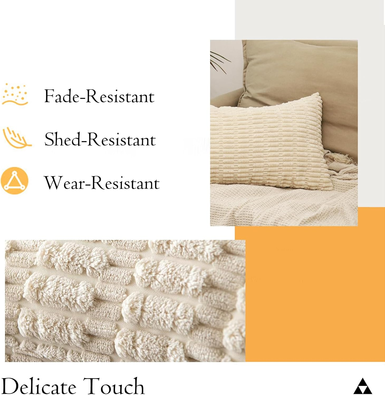 Textured Corduroy Lumbar Pillow Cover 14 X 36 Inch, Neutral Beige Decorative Chic Cozy Long Pillow Cover Soft Luxurious Pillow Case Home Decor for Sofa Bed Room Livingroom