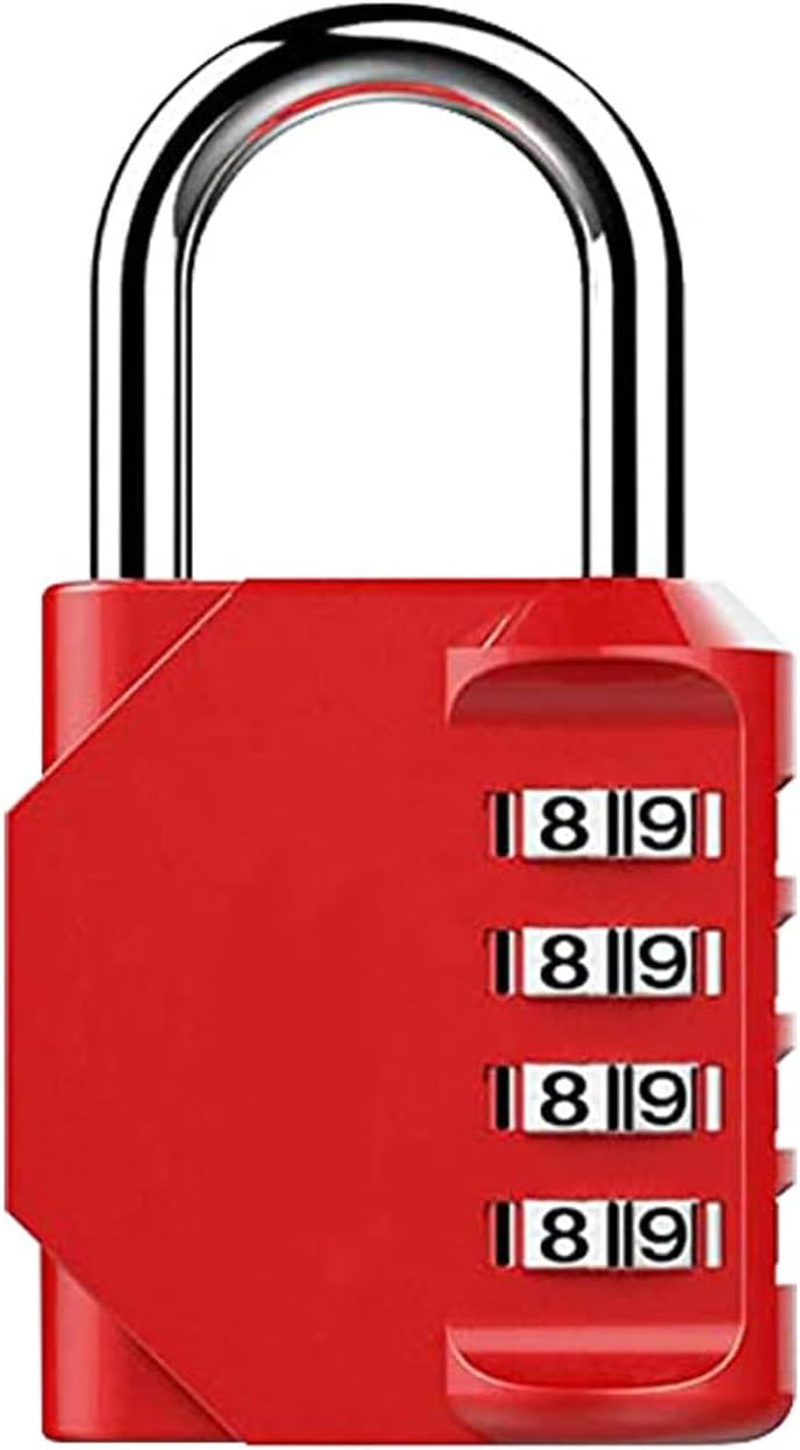 Combination Lock, 4 Digit Resettable Padlock for School Gym Sports Locker, Fence, Toolbox, Case, Cabinet Storage- Easy to Use and Set (Black)