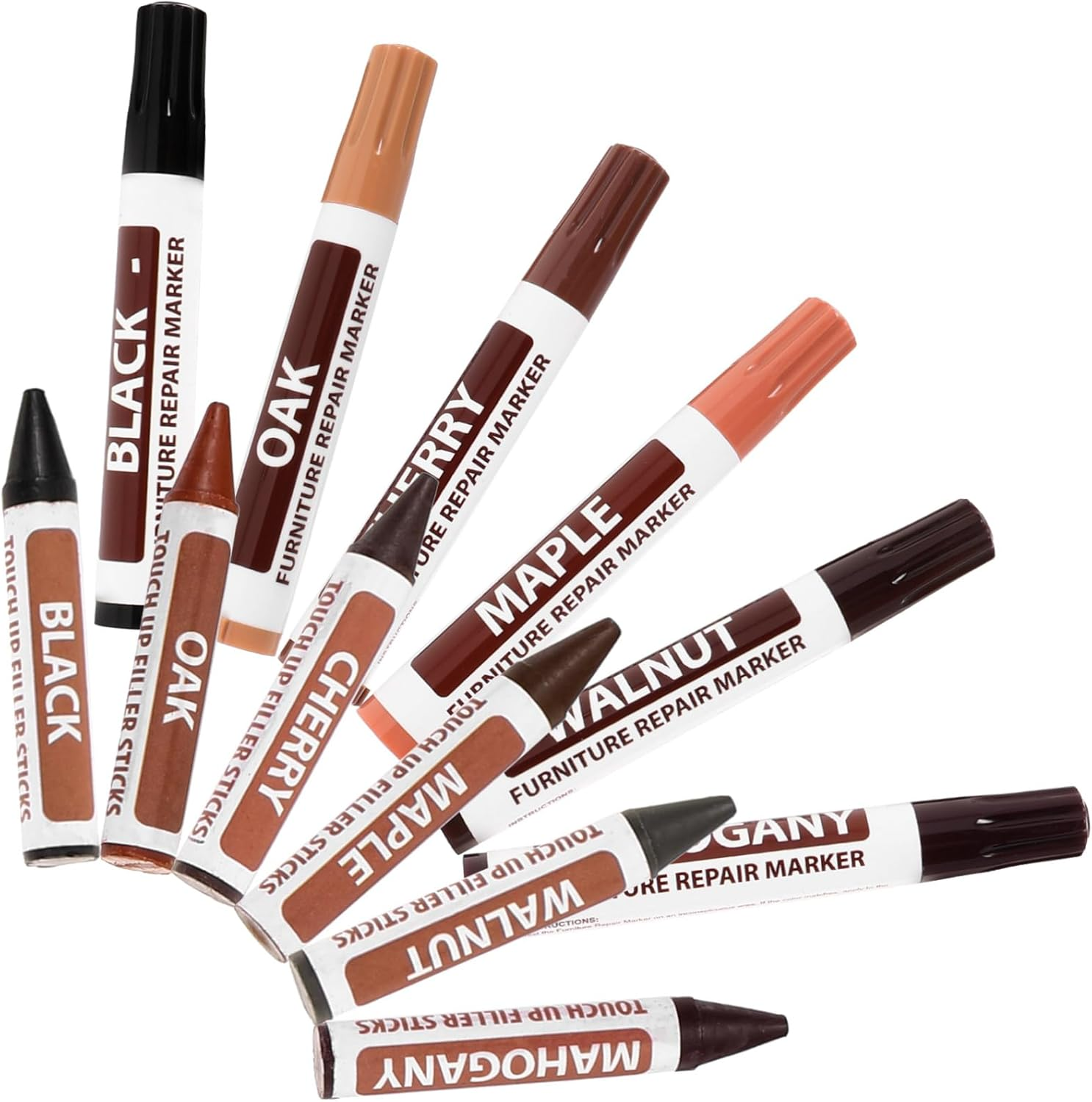 Generic Furniture Repair Marker Set Paint Pens for Scratch Repair Wood Furniture Kit image number 3