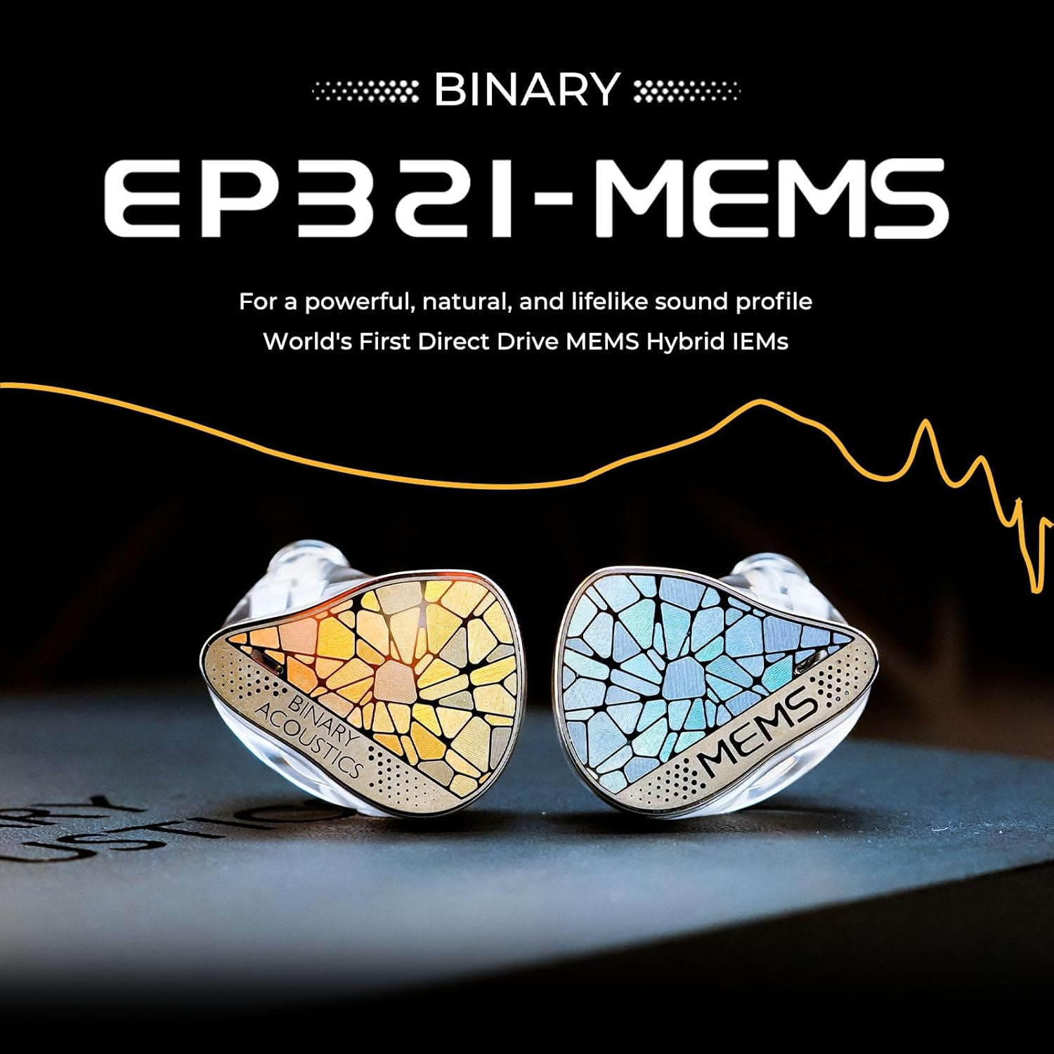 Hifigo Binary EP321 MEMS In-Ear Monitor, Direct-Drive MEMS Earphones, 3BA +2DD+1MEMS Hybrid IEM with Iridescent CNC Stainless Steel Faceplates for Musician Audiophile (3.5Mm) image number 2