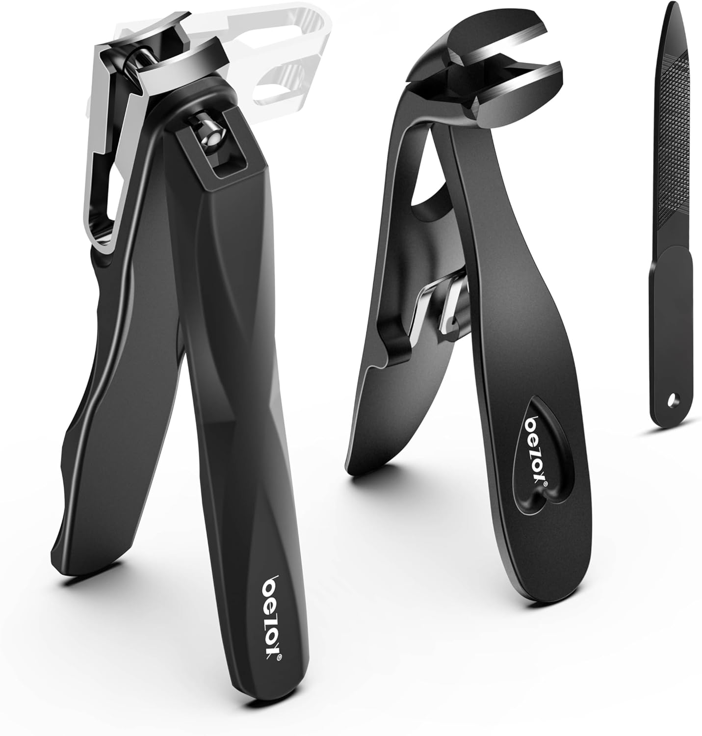 BEZOX Nail Clippers with Metal Nail File - Curved Head Toe Nails Clipper for Thick Nails for Seniors, Free Rotating Finger Nail Clippers for Adult - Premium Nail Cutters for Fingernails and Toenails image number 6