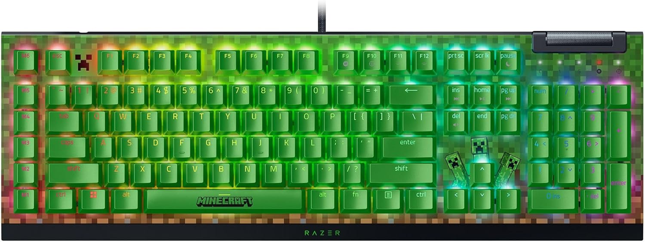 Razer Blackwidow V4 X - Mechanical Gaming Keyboard with Razer Chroma&trade; RGB (Green Switch) - Minecraft Edition image number 3