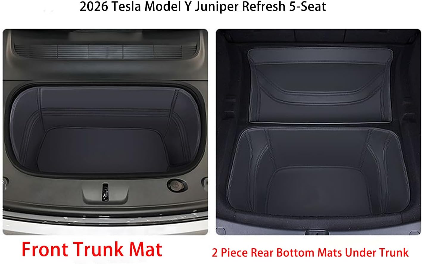 Full Cover Frunk Mat & Rear Lower Trunk Storage & Inner Storage Mat for Tesla Model Y 2026 (Juniper Update) &ndash; Full Coverage, Non-Slip, Easy Clean(Black) image number 4