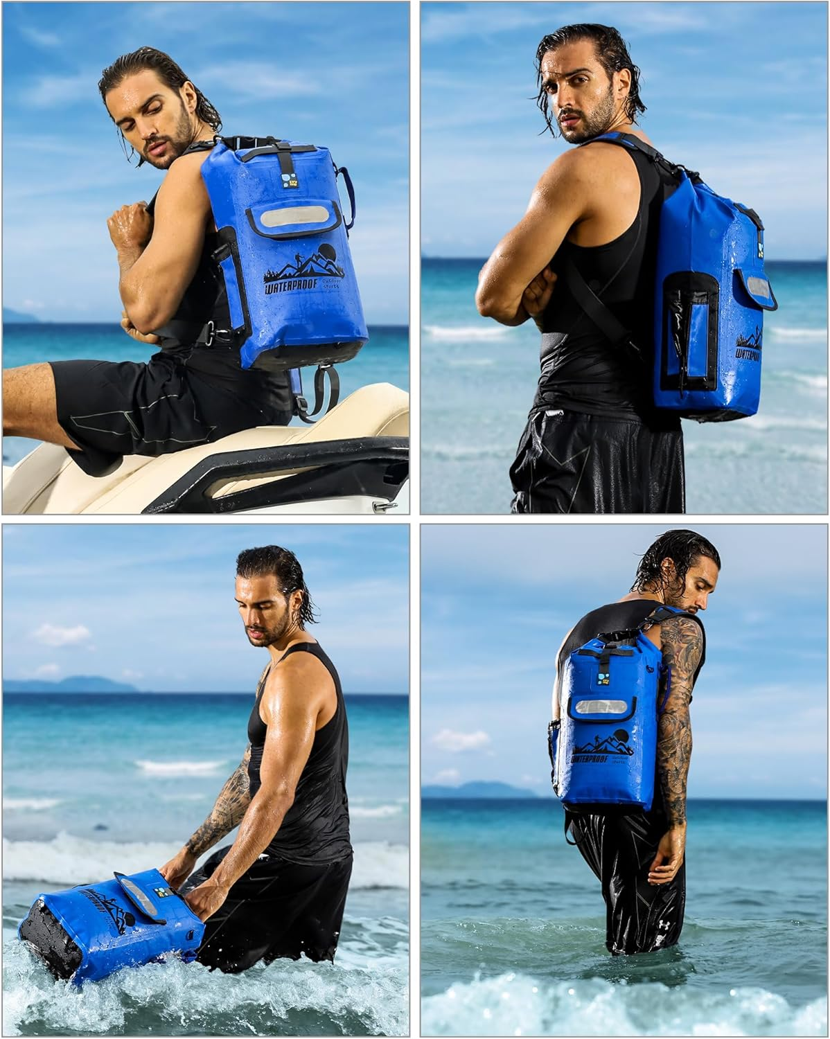 IDRYBAG Dry Bag Backpack Waterproof 20L, Waterproof Backpack Floating Dry Bag，Roll Top Keeps Gear Dry for Kayaking - Grey image number 7