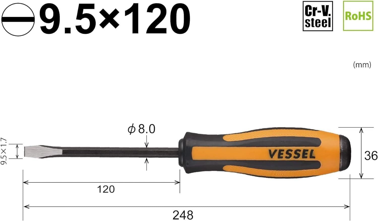Vessel Megadora Chisel Driver 9.5 X 120 970 image number 2