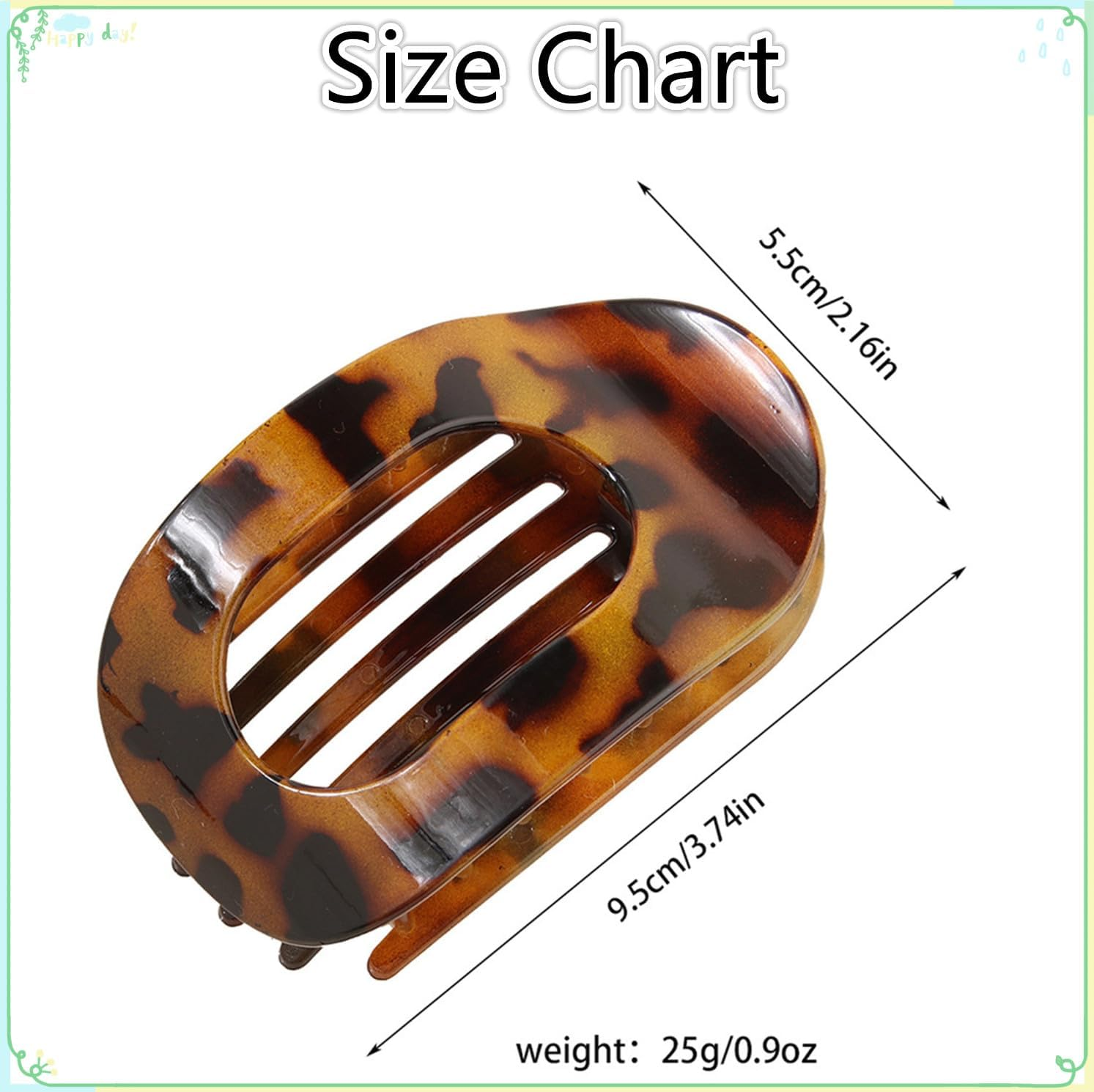 6 PCS Flat Hair Clips, French Design Flat Hair Claws for Women Girls, Medium Classic Hair Barrettes for Thick Thin Hair Comfortable Curved Flat Clips,For Lying Driving and More