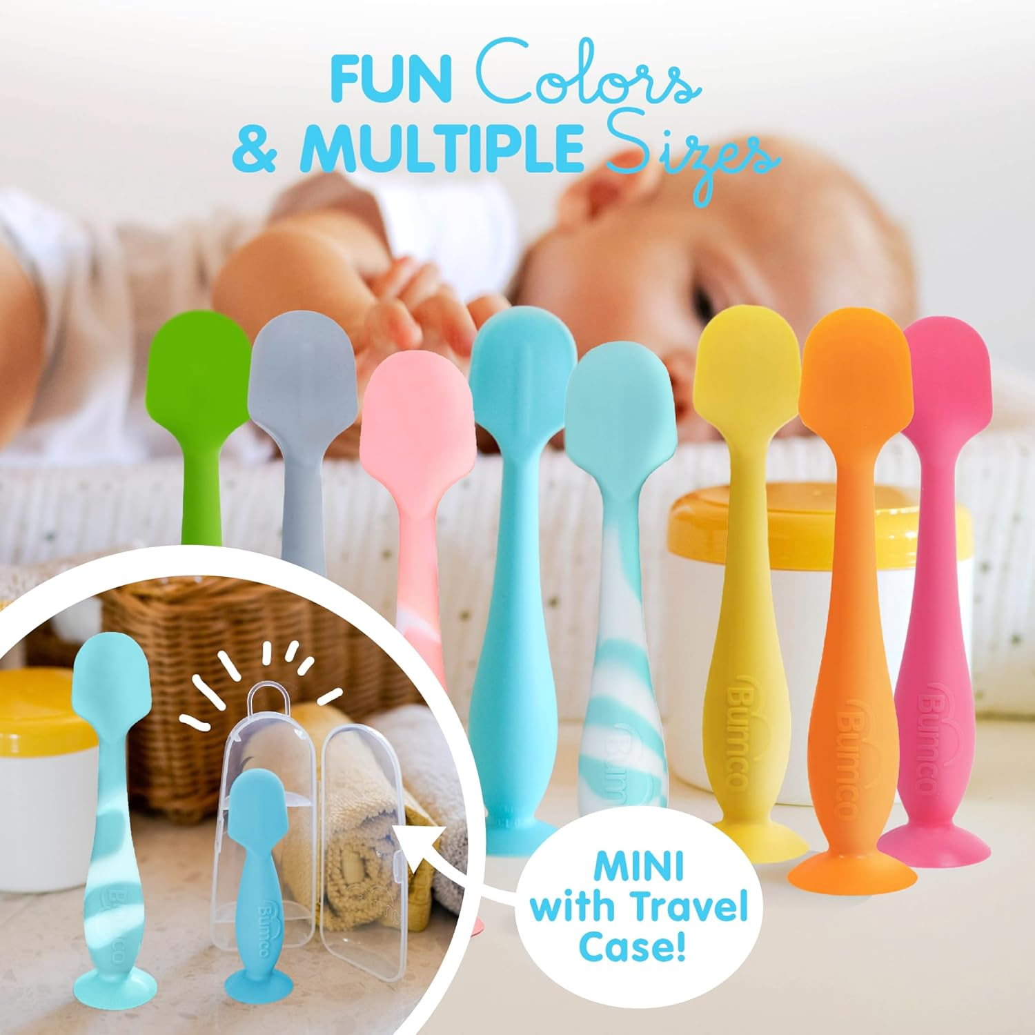 Baby Bum Brush Bumco Baby Diaper Rash Cream Applicator - Diaper Cream Spatula for Butt Paste Diaper Cream - Newborn Baby Essentials, Perfect for Baby Registry, Baby Shower Gifts - Aqua Swirl