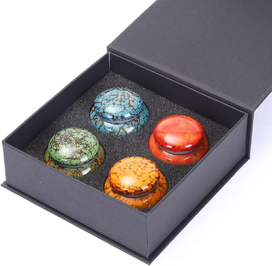 Small Urn for Human Ashes - 1.6'' Handicrafted Urn - Beautiful Tiny Keepsake Urns - Mini Urn Made of Ceramic - Hold 1.2 Cubic Inches of Ashes (Orange)