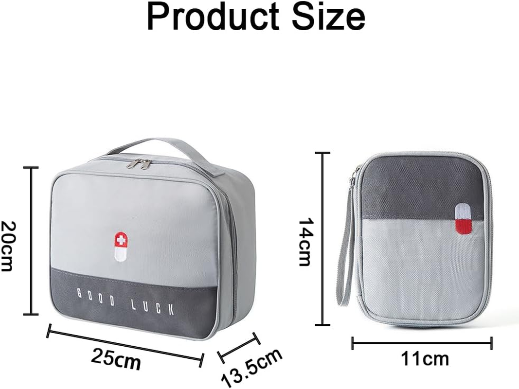 Empty First Aid Bag, Travel Medicine Bag, Medical Supplies Organizer Bag, Waterproof Medicine Storage Box for Home, Camping, Vehicle and Office image number 2