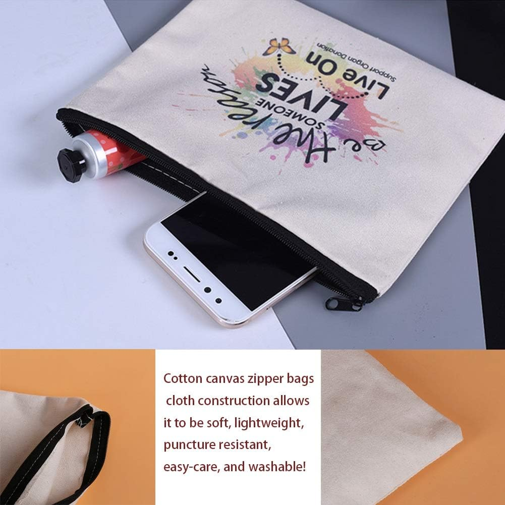 SAKOLLA 12 Pack Canvas Zipper Bags, Multi-Purpose Blank DIY Craft Pouches for Makeup, Travel, Party Gift, Organize Storage (Black,White, 8 X 5) image number 4