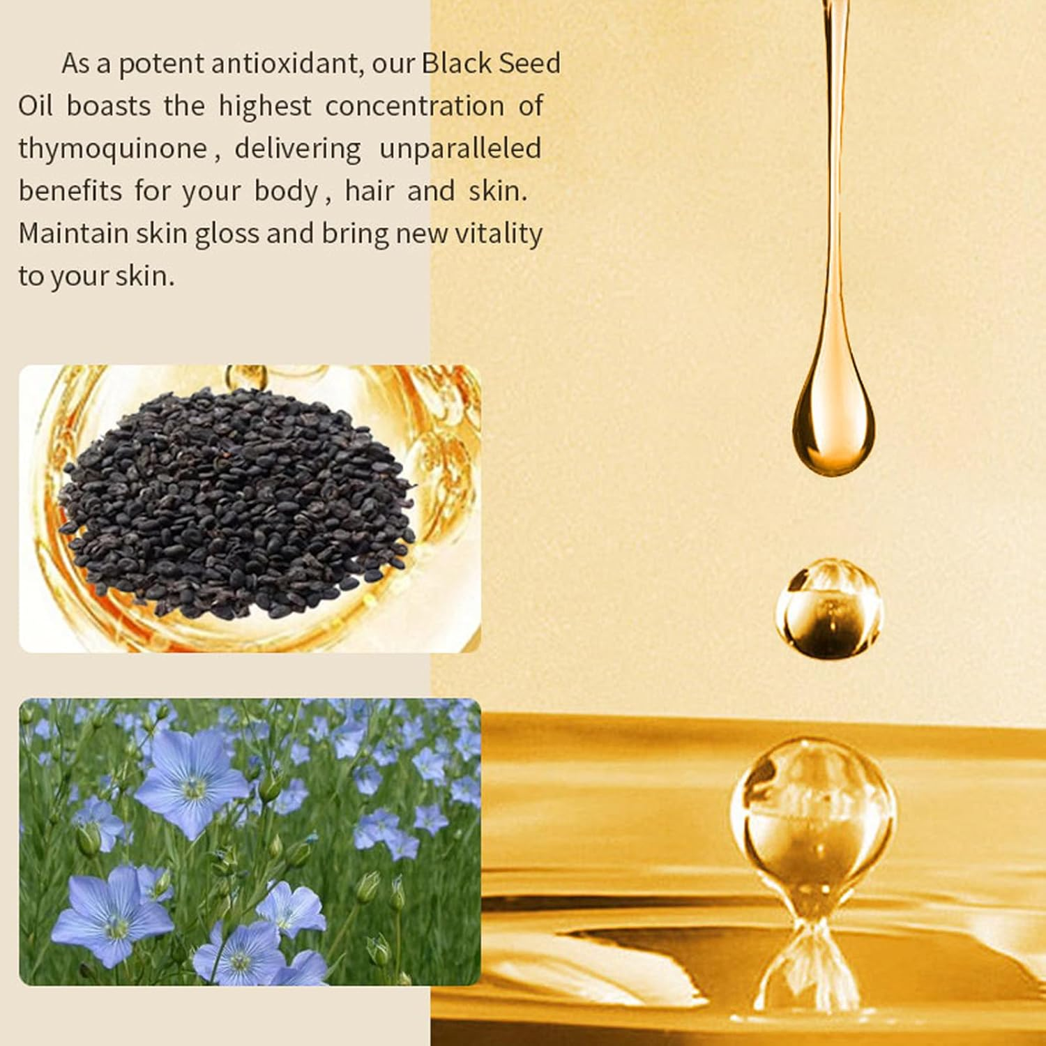 Organic Black Seed Oil for Face and Skin, Cold Pressed, Pure, USDA Certified, 100Ml image number 5