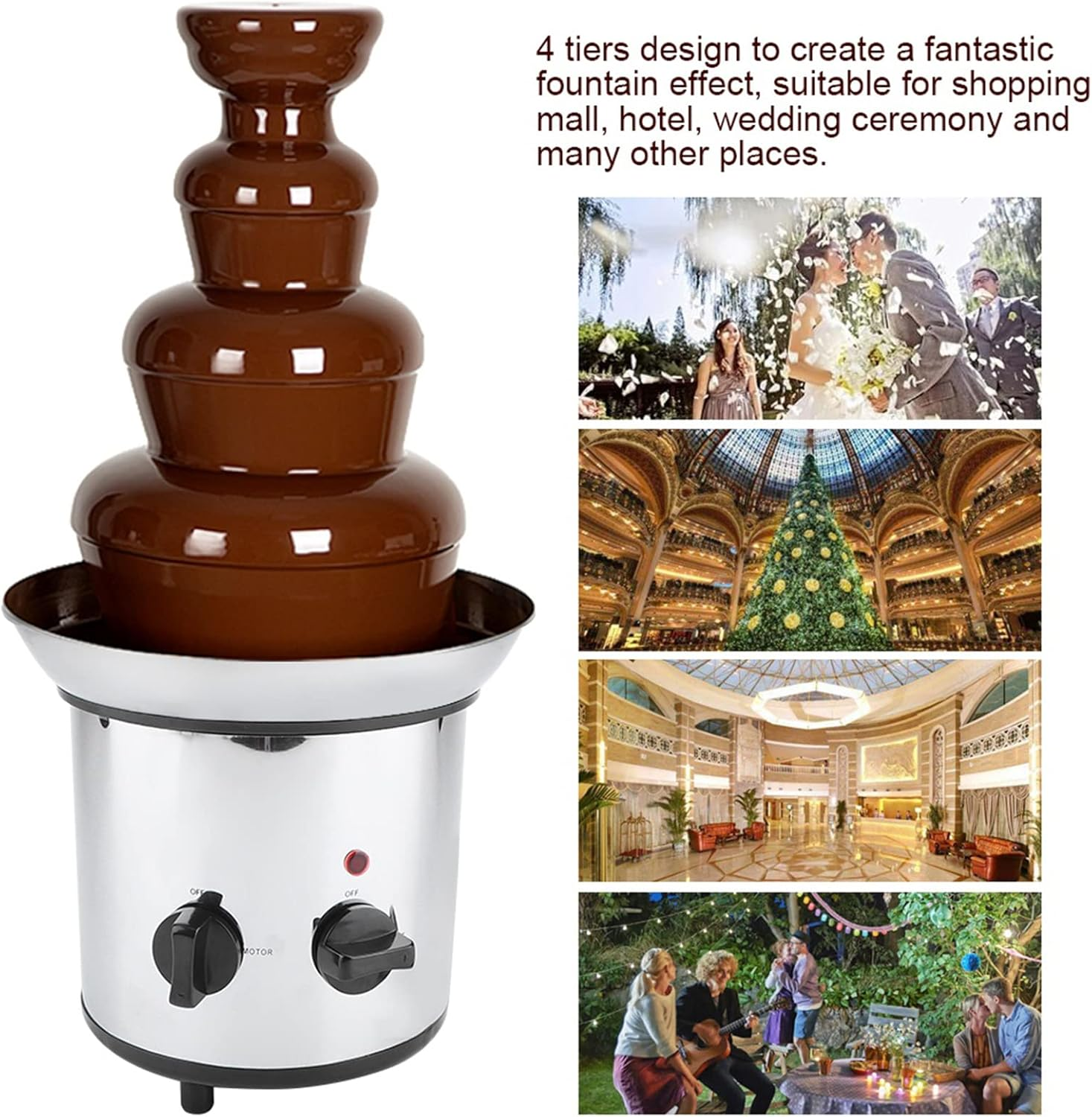 Fast Melt Chocolate, Adjustable Stanza Temperature, 4 Tiers, Unique Bowl Design, for Dipping, Suitable for Various Occasions image number 3