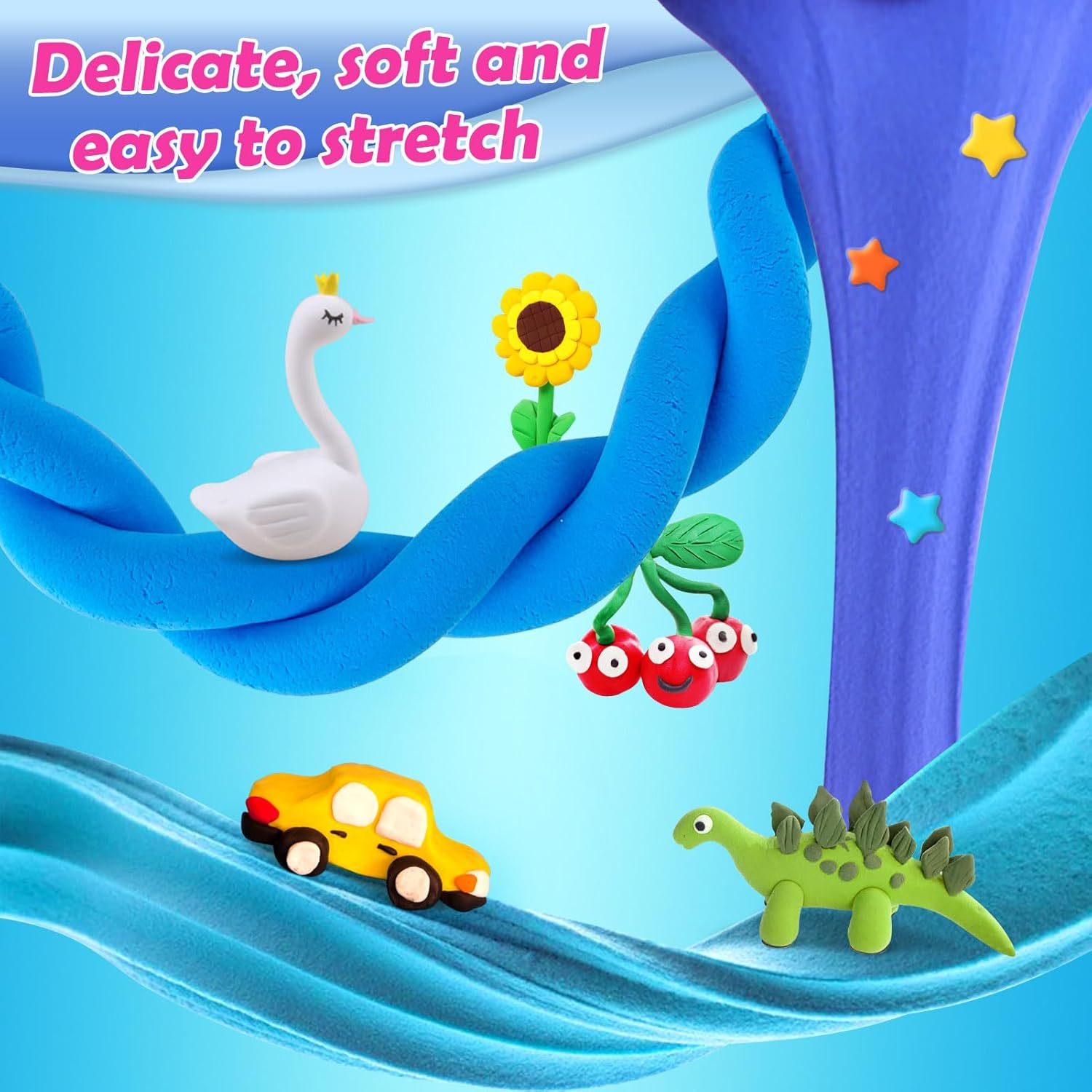 Air Dry Clay - 62 Colors Air Dry Magic Clay, DIY Molding Kids, with Sculpting Tools, Decoration Accessories, Kids Art Crafts image number 5