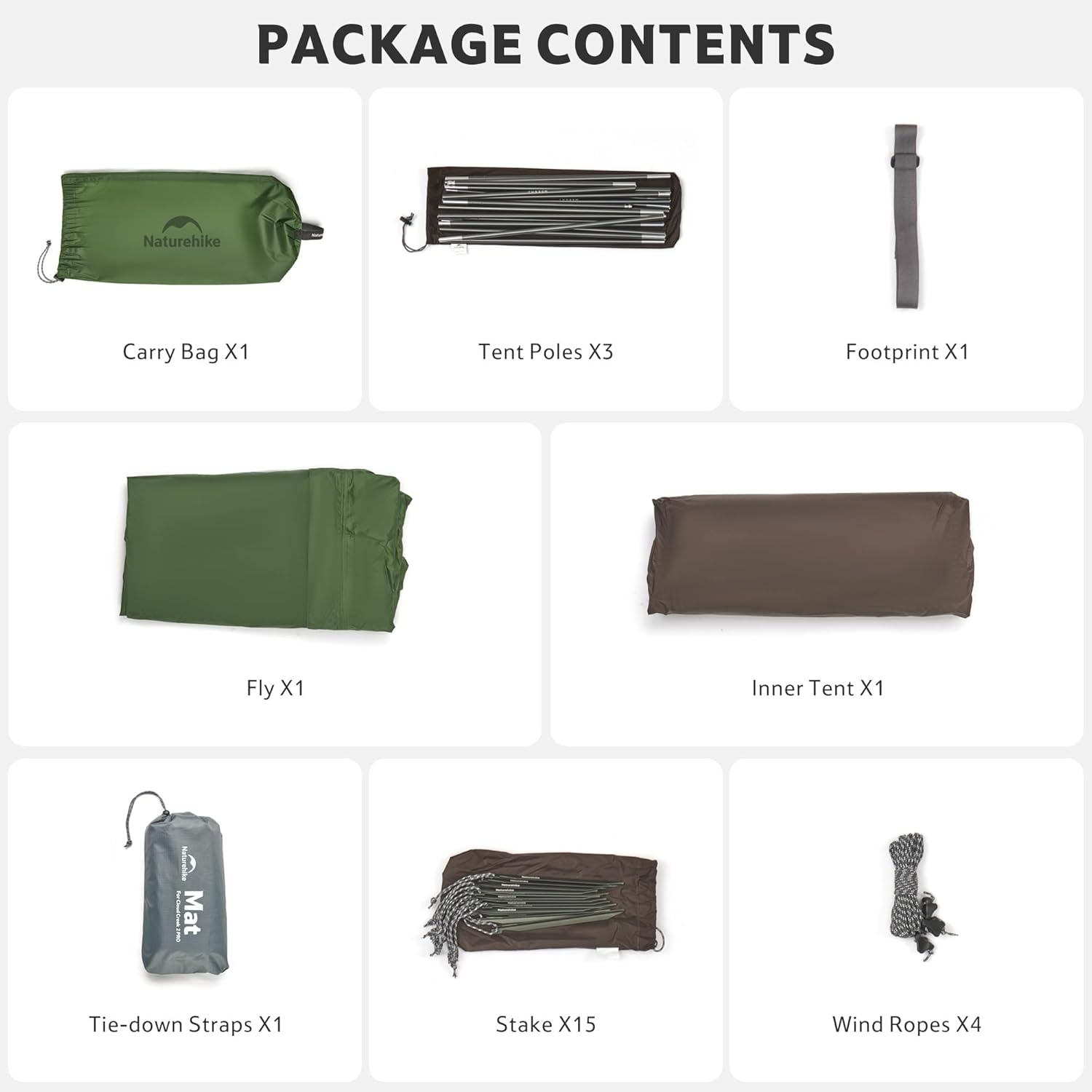 Naturehike 4 Season 2 Person Tent, All Seasons Use Camping Tent, Double Layer Waterproof Hiking Tent (Green) image number 3