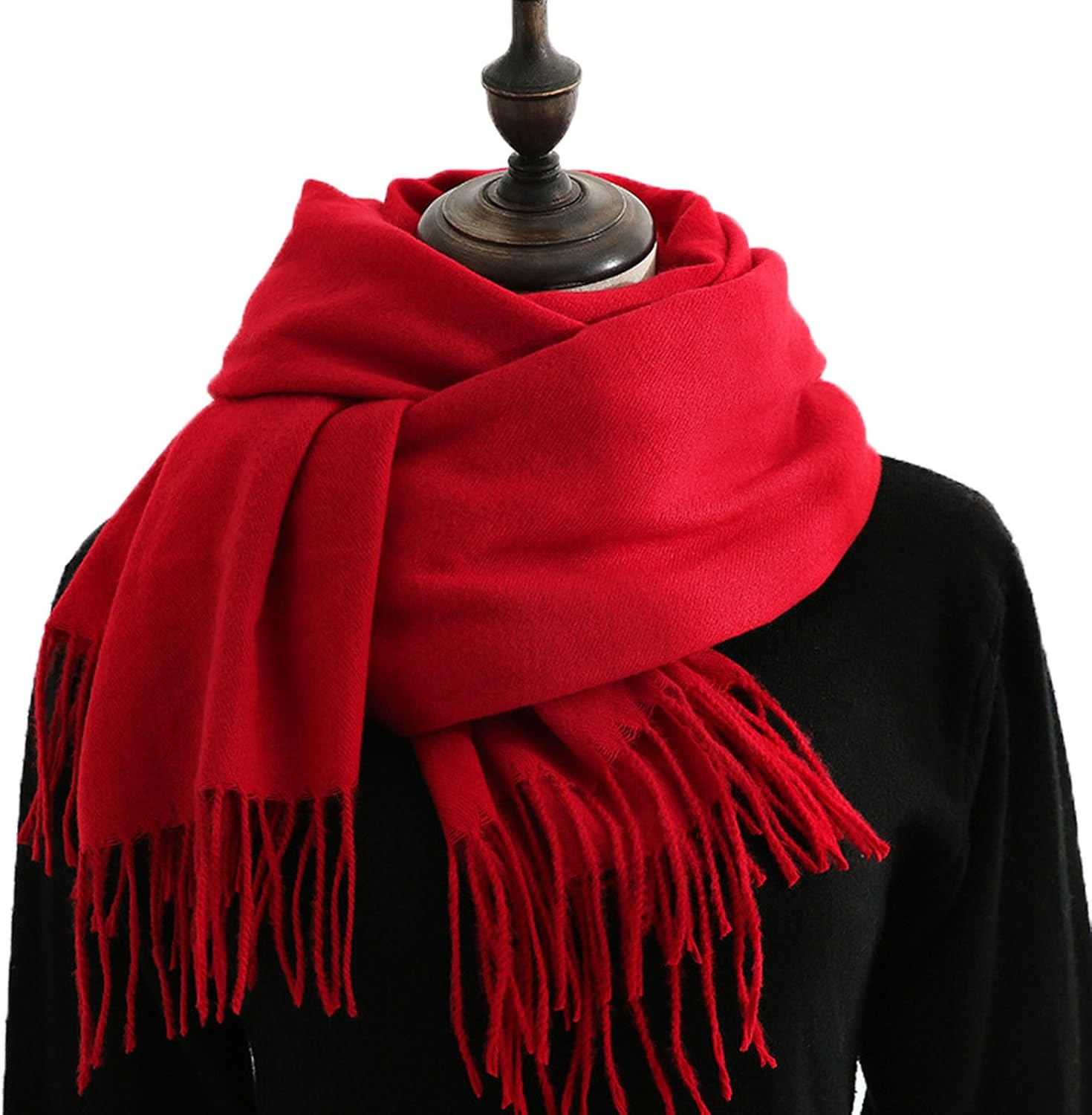 Lopsity Women'S Scarf Pashmina Shawls and Wraps Soft Large Scarves Solid Color for for Evening Dresses Travel Office Winter Wedding image number 1