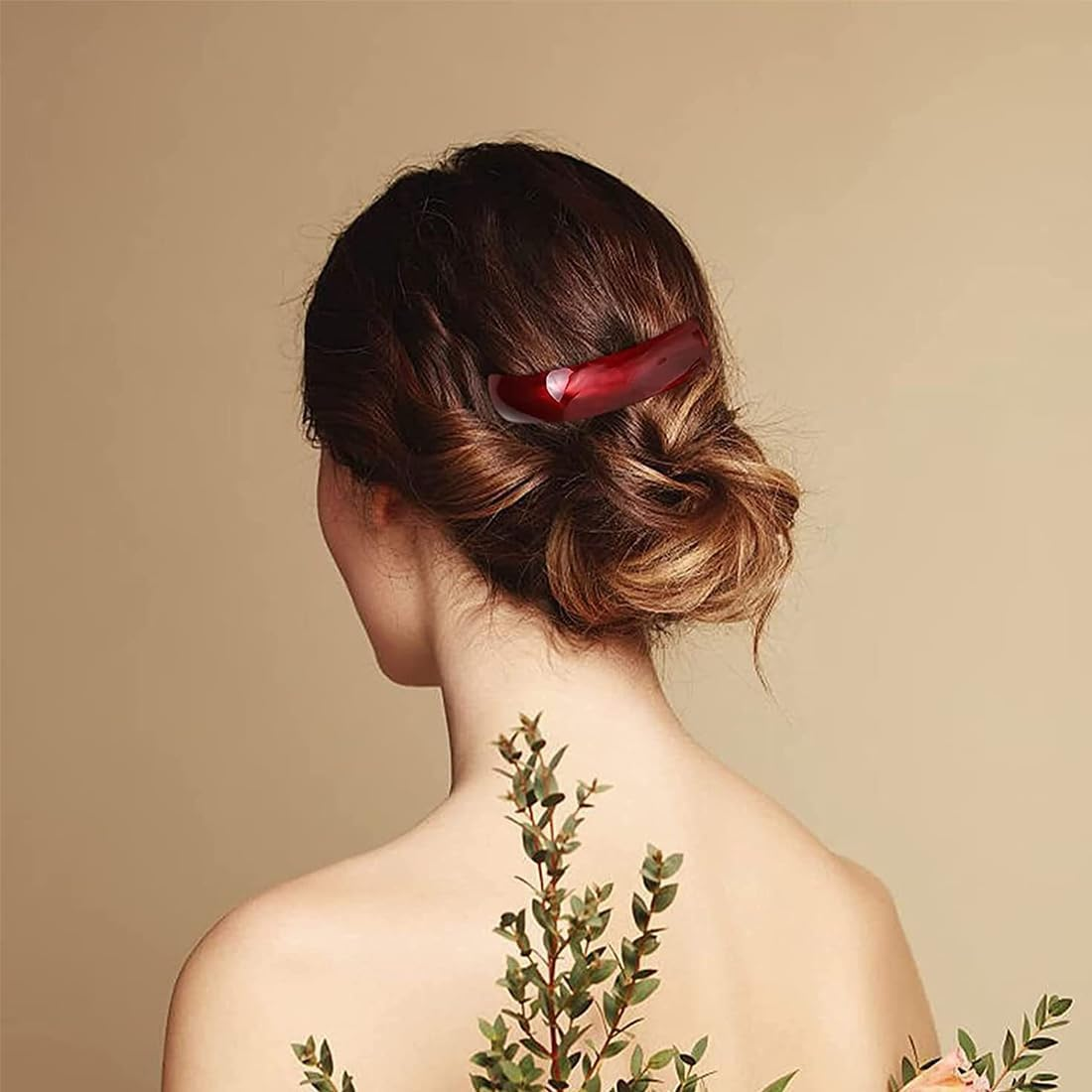 RGZ 4Pcs Large Automatic Thin Medium Hair Clips for Fine Hair and Vintage Style Hair for Women image number 3