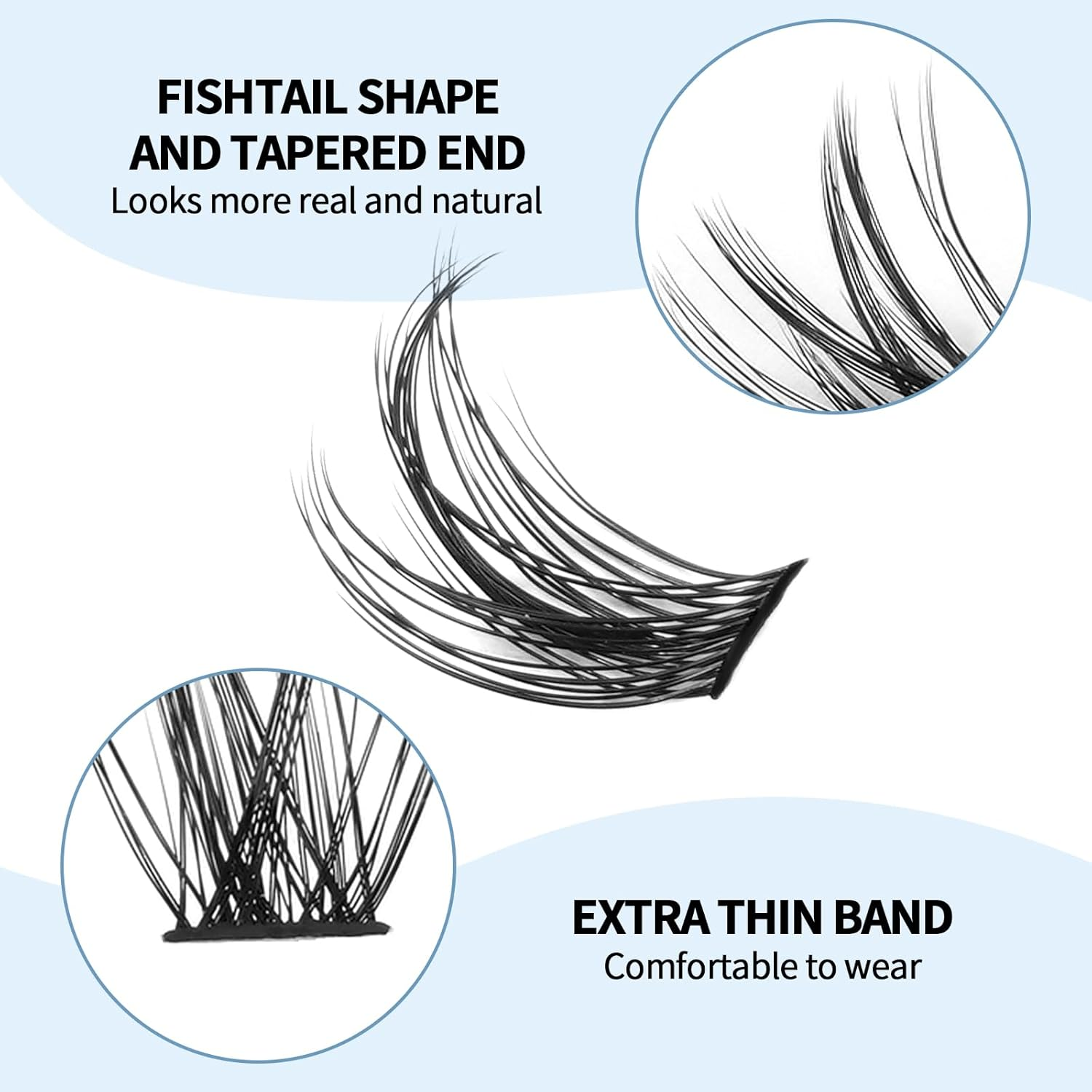 MAGEFY False Eyelashes 144 Clusters of Eyelashes 9-13Mm Segmented Eyelashes with Longer Curls C Personal DIY Home Eyelashes of Different Lengths