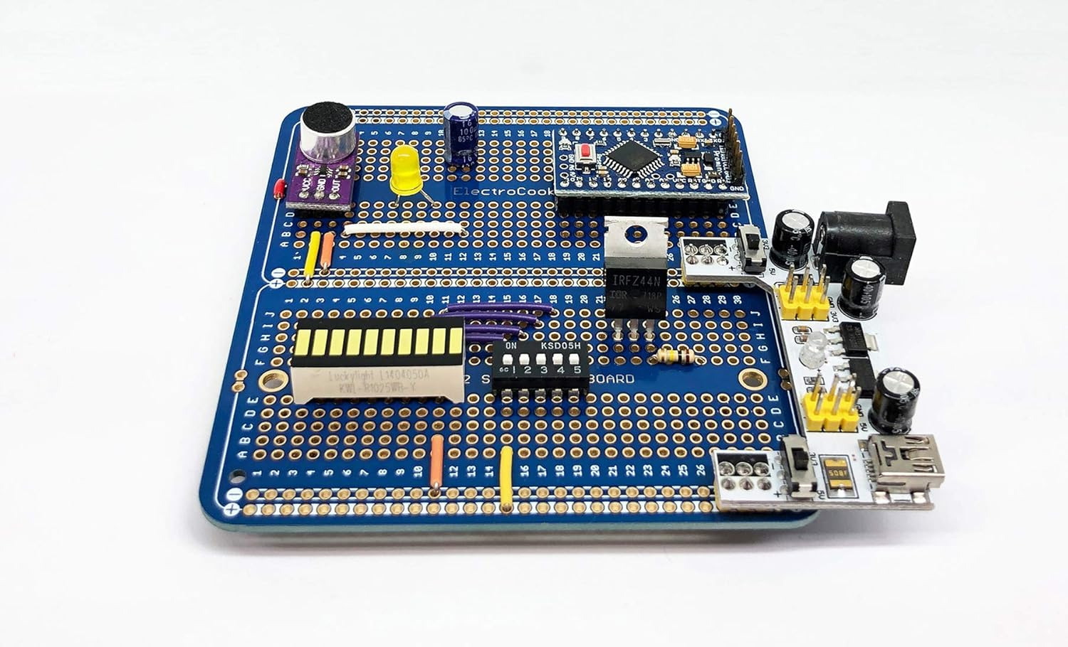Electrocookie Large PCB Prototype Board Kit Solderable Breadboards for DIY Arduino and Soldering Projects, Gold-Plated (6 Multi-Pack, Blue) image number 5