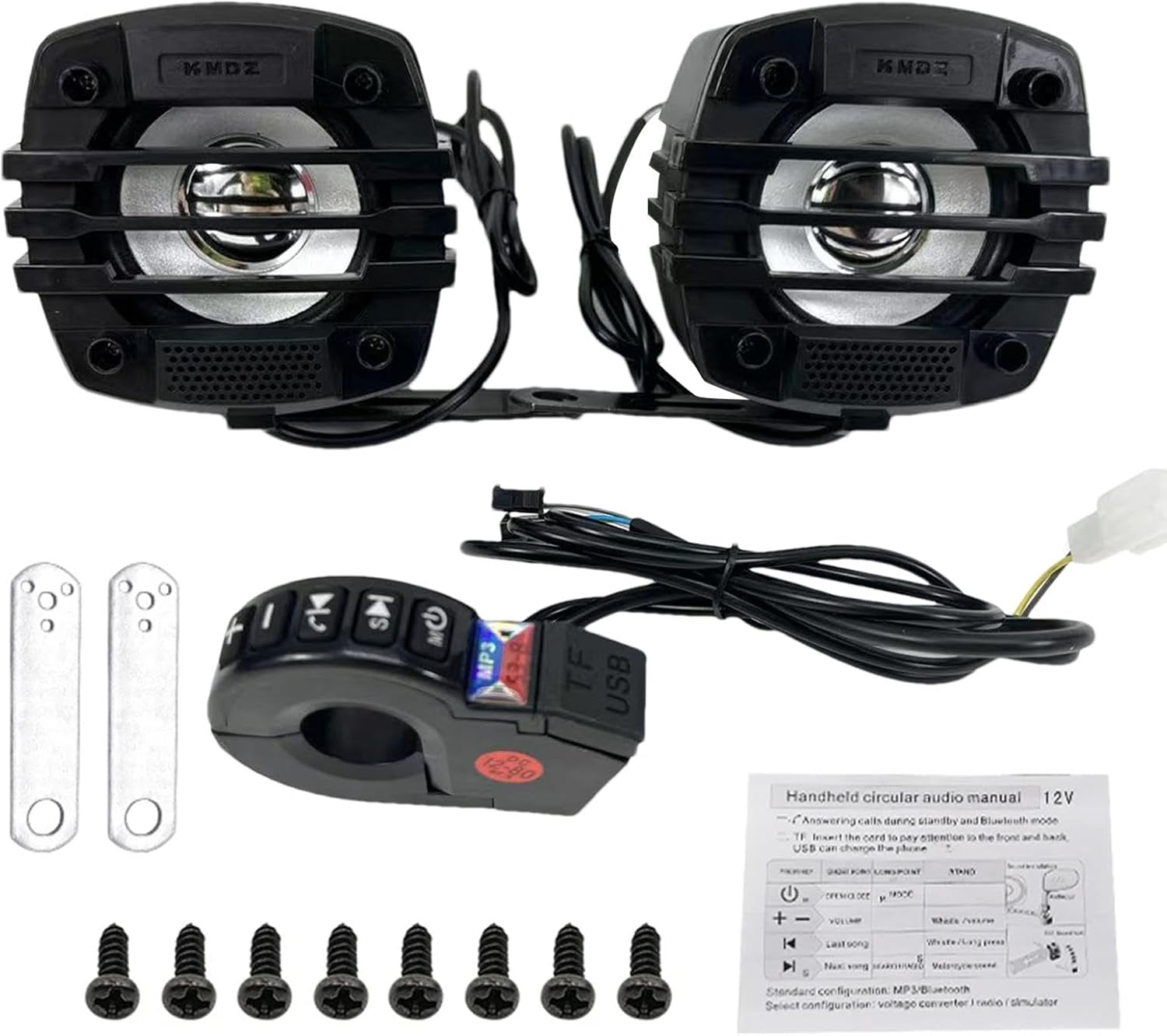 Mwqpgyh Motorcycle Stereo System | Sound System Handlebar Mount Speakers - Motorcycle Stereo, Waterproof Radio Amplifier, Hifi Sound for Motorcycle Motorbike Scooter