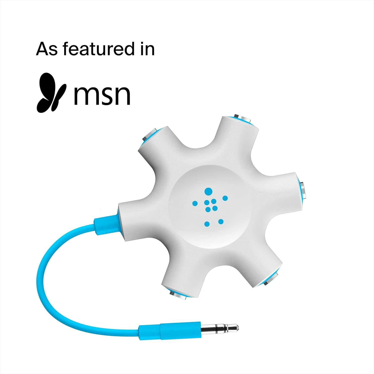 Belkin Rockstar 5-Jack Multi Headphone Audio Splitter (Blue) (F8Z274Btblu) - Light Green image number 4