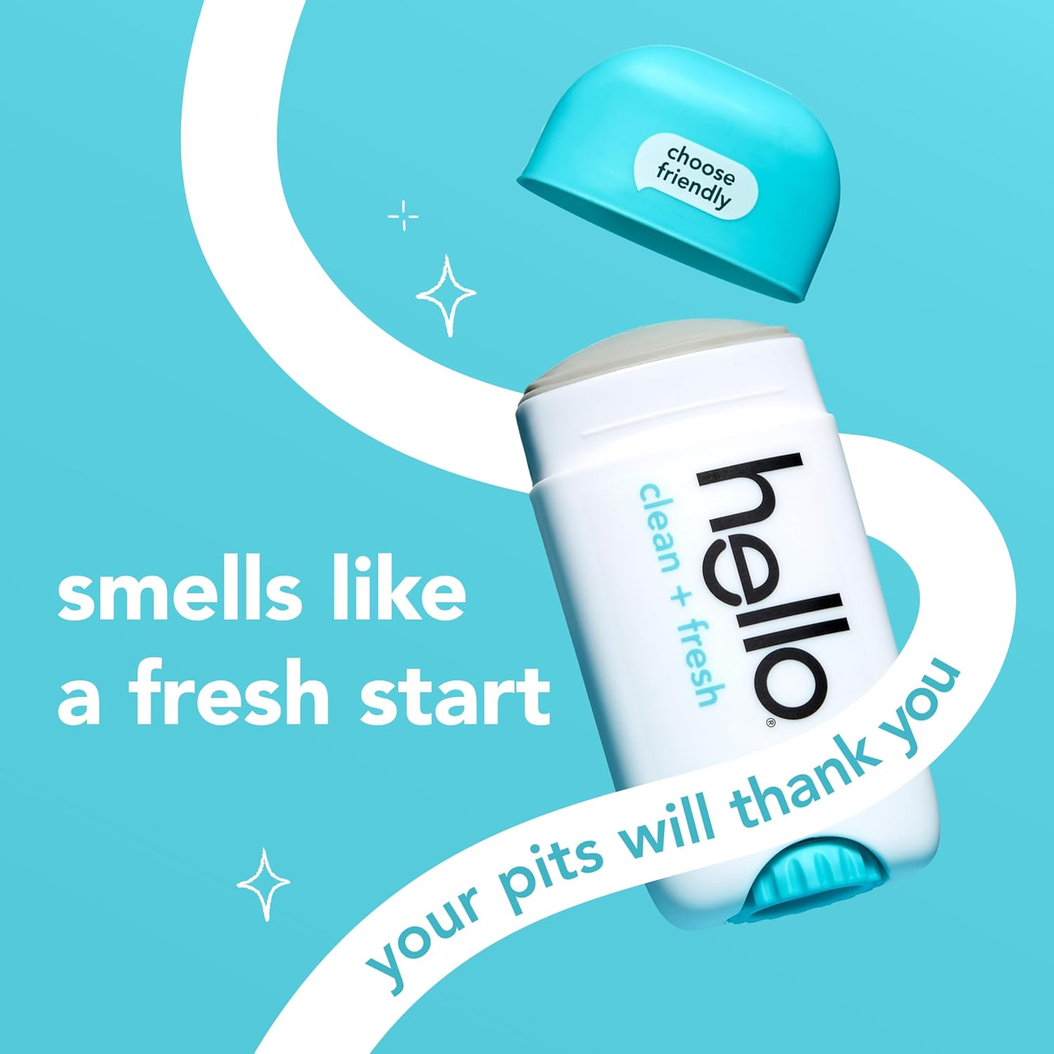 Hello Activated Charcoal Fresh and Clean Deodorant for Women + Men, Aluminum Free, Baking Soda Free, Parabens Free, 24 Hour Odor Protection, 2.6 Ounce, 2 Pack image number 4