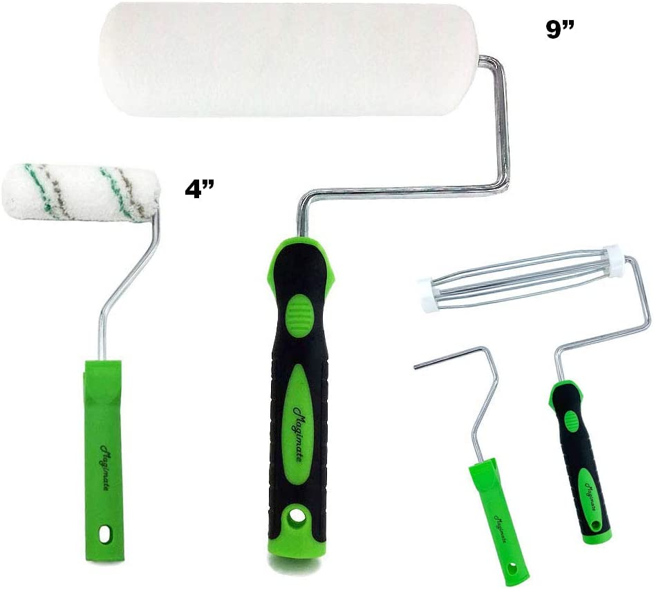 Paint Roller Kit with Tray Small and Large Paint Stain Rollers Assorted with Trim and Touch up Paint Brush and Painting Accessories