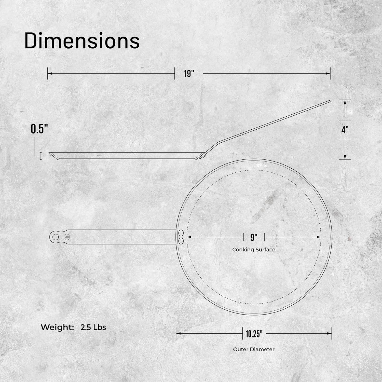 De Buyer 5615.26 Mineral B round Carbon Steel Crepe/Tortilla Pan 10.25-Inch Silver-Grey image number 2