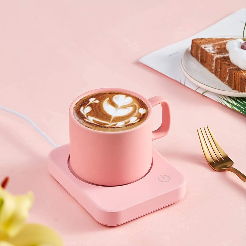 Coffee Mug Warmer Pink Electric Coffee Warmer for Desk with Auto Shut off 3 Temperature Setting Smart Cup Warmer for Warming & Heating Coffee, Beverage, Milk, Tea and Hot Chocolate(No Cup) image number 5